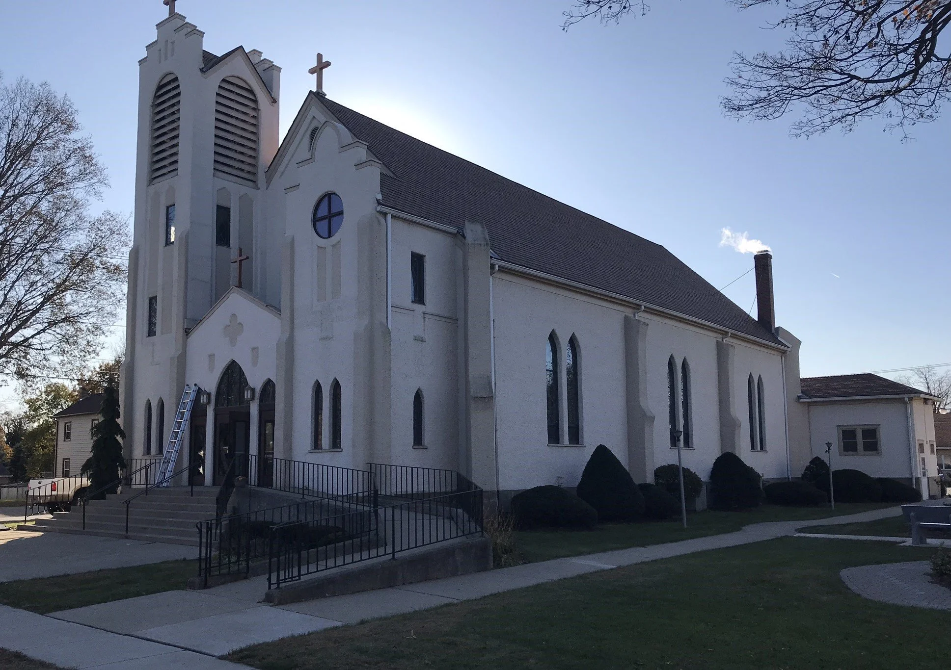 "A most pleasant group of people to be working on our church.  We are very happy with the work, as well."  William J, IL 