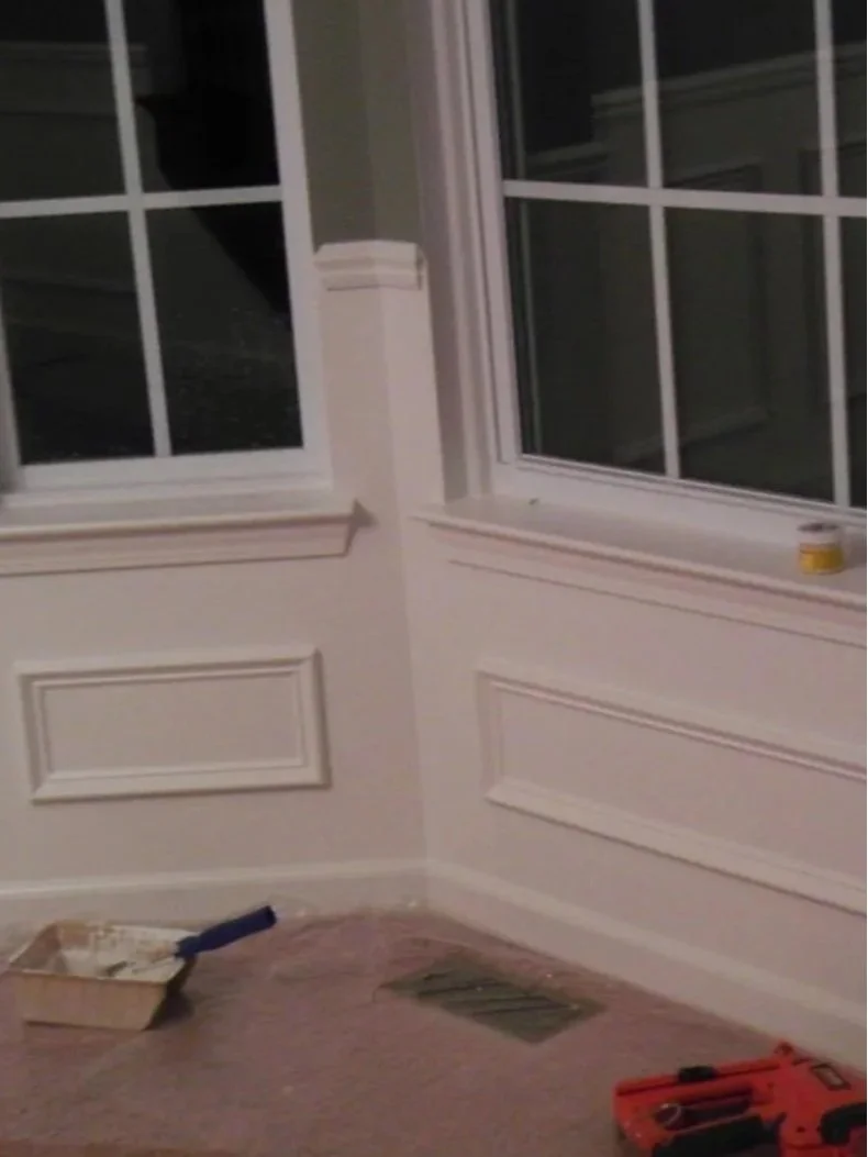 trimmed wainscotting