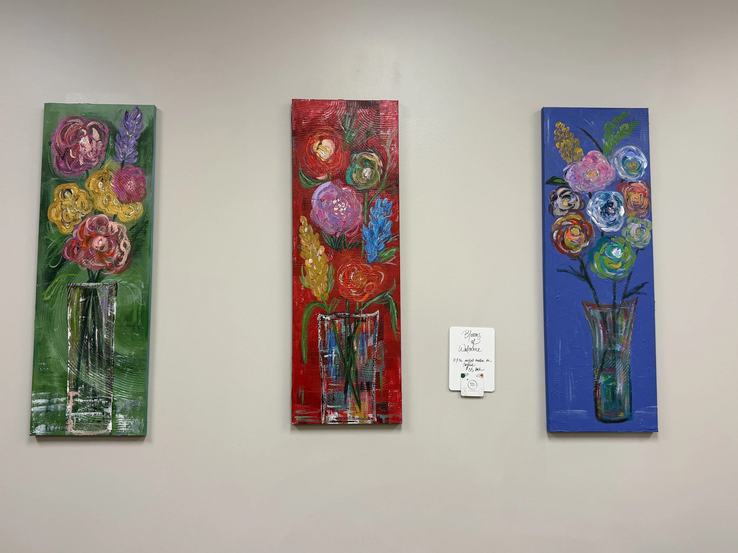 3 canvas paintings by Melanie Stroebel