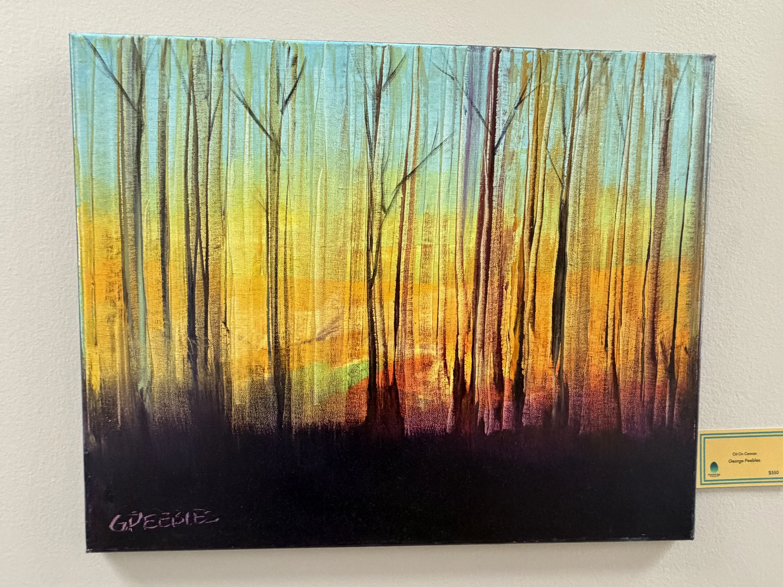 sunrise tree oil painting by artist George Peebles