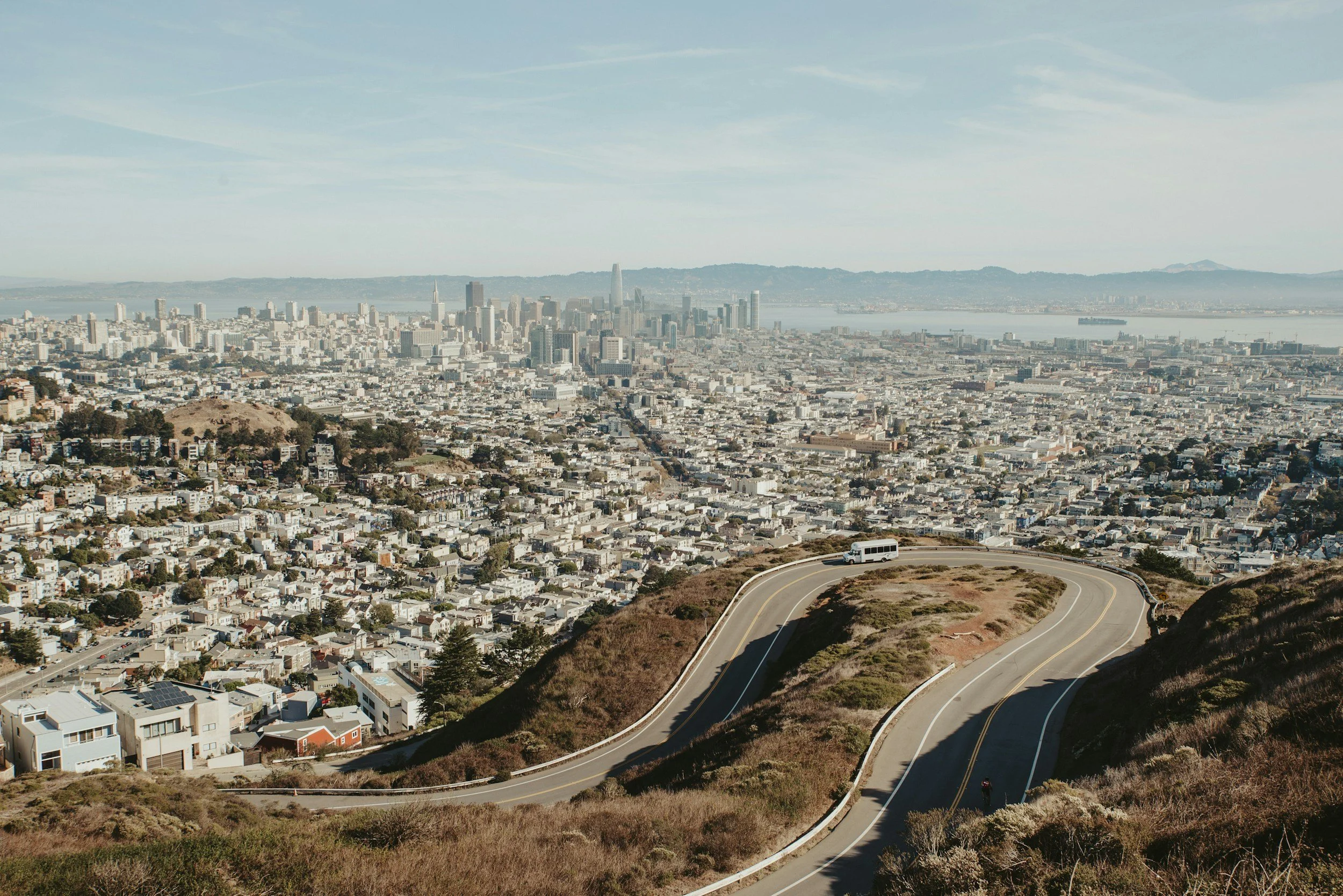 san francisco aerial view downtown bay