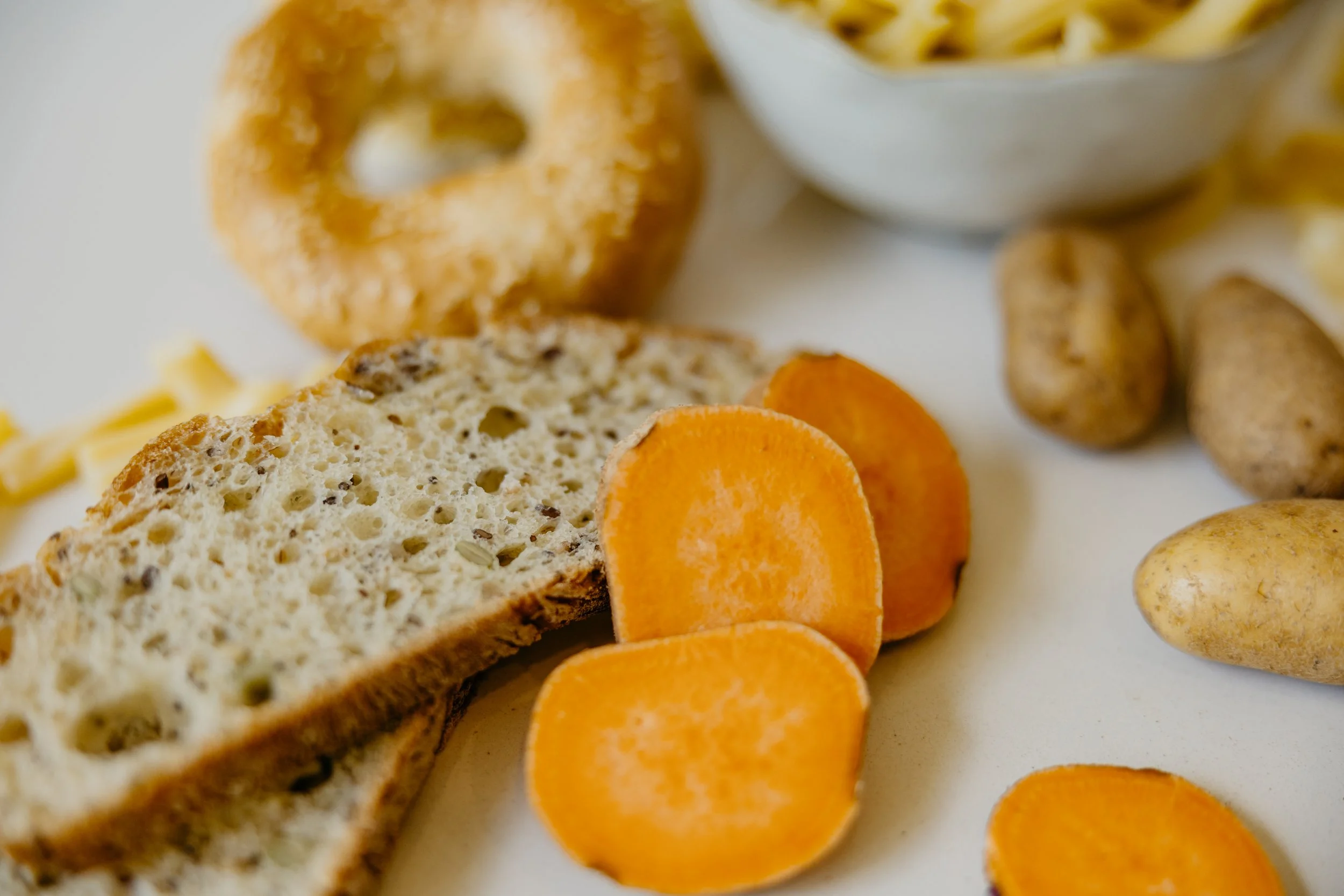 Pain, pomme de terre, pâtes