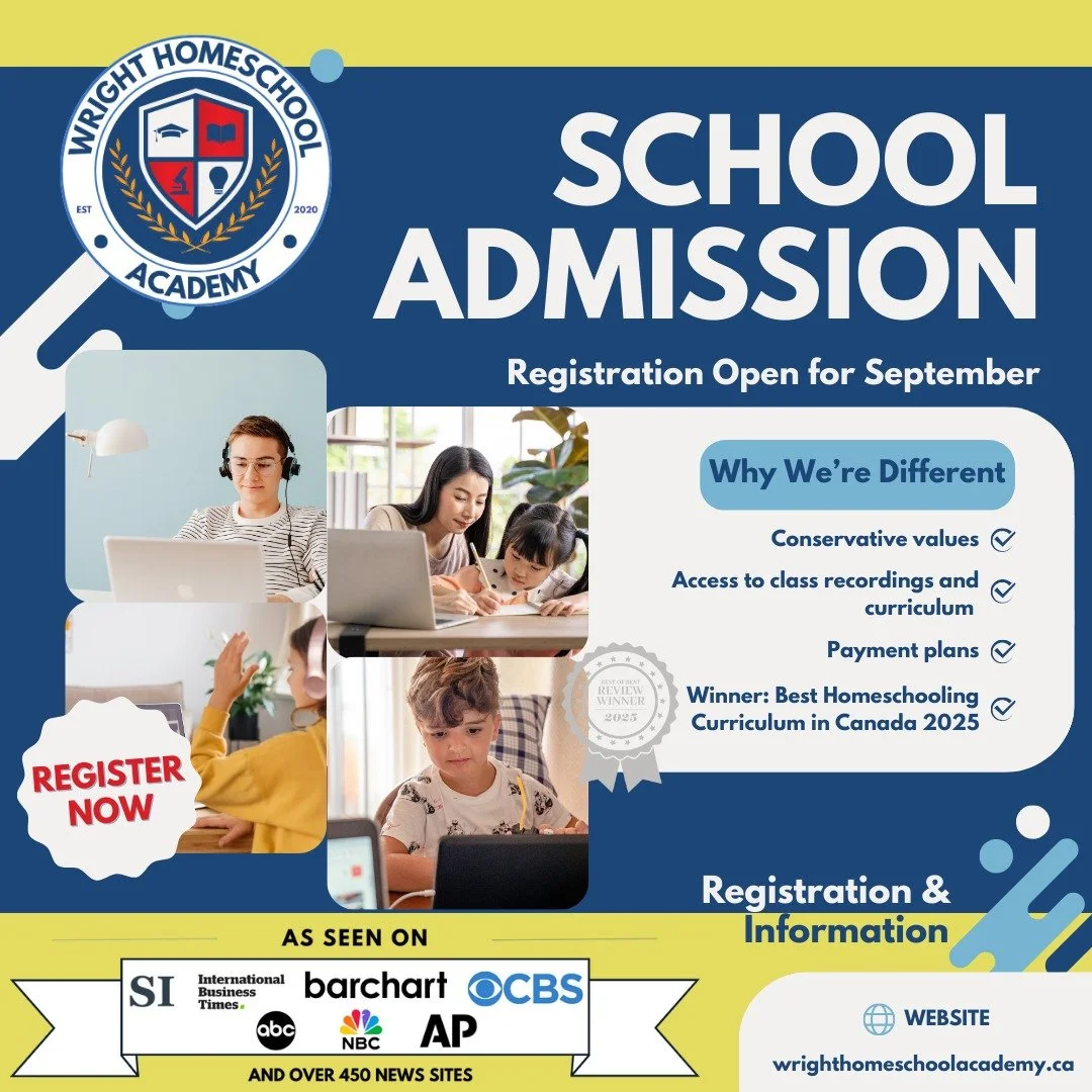 ✨ Award-Winning Online Homeschool Academy ✨

At Wright Homeschool Academy, we teach students ages 4&ndash;16 in small, discussion-based classes (just 3&ndash;7 students max!). 🖥️📚 Your child won&rsquo;t just memorize&mdash;they&rsquo;ll think, deba