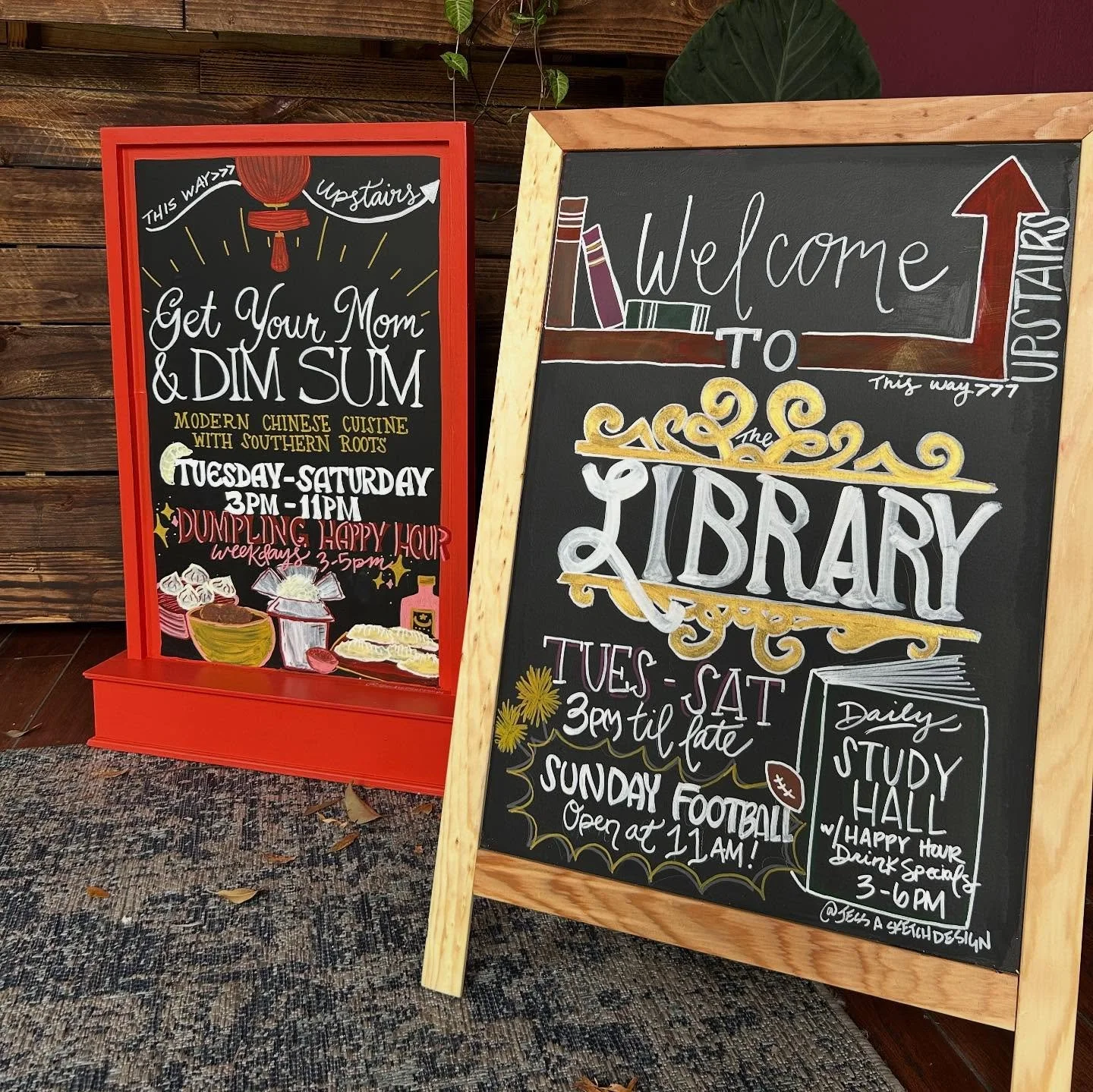 Our new fav uptown spot got a fresh batch of signage this month! 📚🥃🍜

Not only does @libraryneworleans have amazing craft cocktails, happy hour specials, &amp; the coziest atmosphere, but @geturdimsum is doing their thing in the kitchen, absolutel