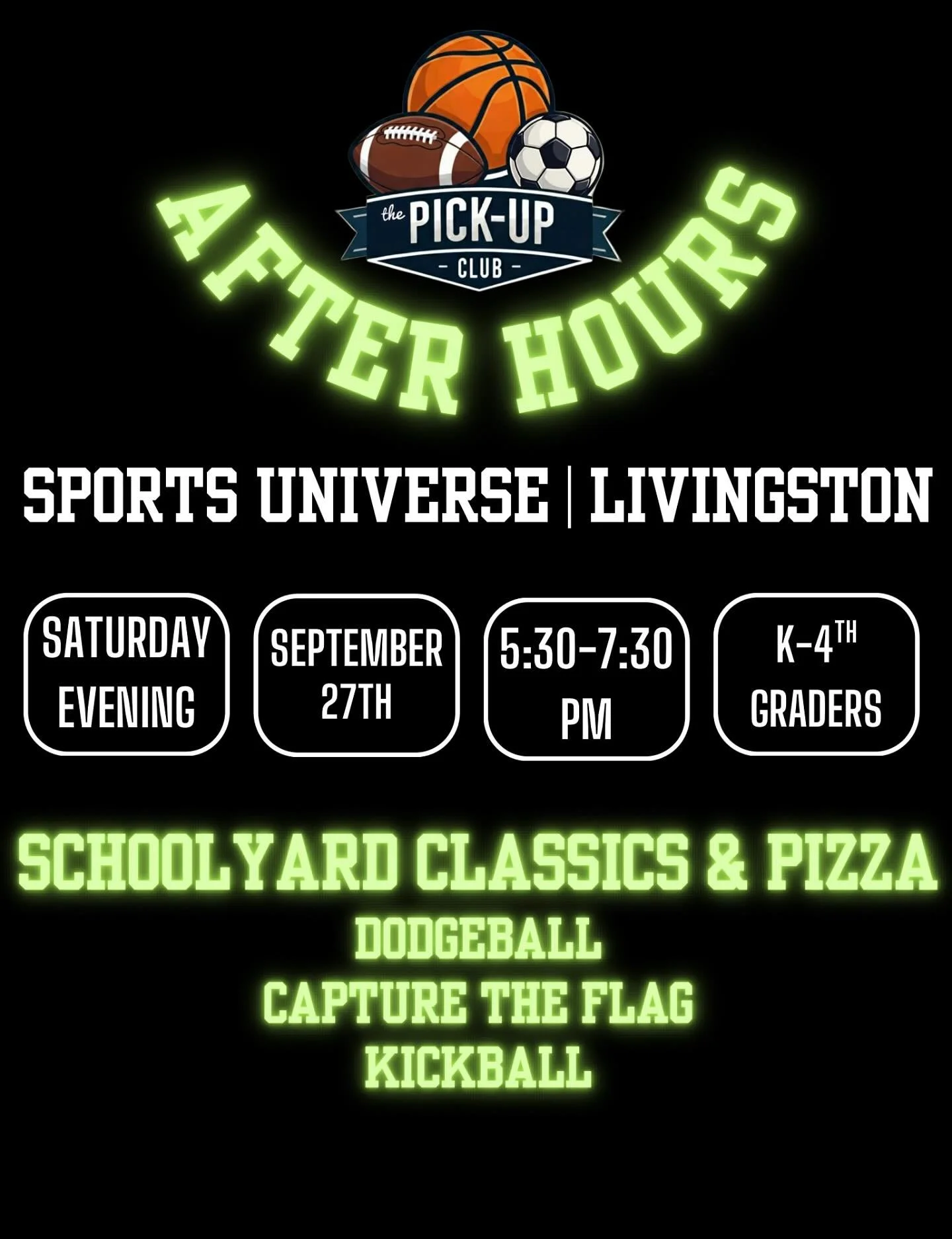 Dodgeball and Pizza? ☄️🍕 YES PLEASE!

Join The Pick-Up Club at Sports Universe on 9/27 for an evening of old school fun. Link in bio to snag your spot.