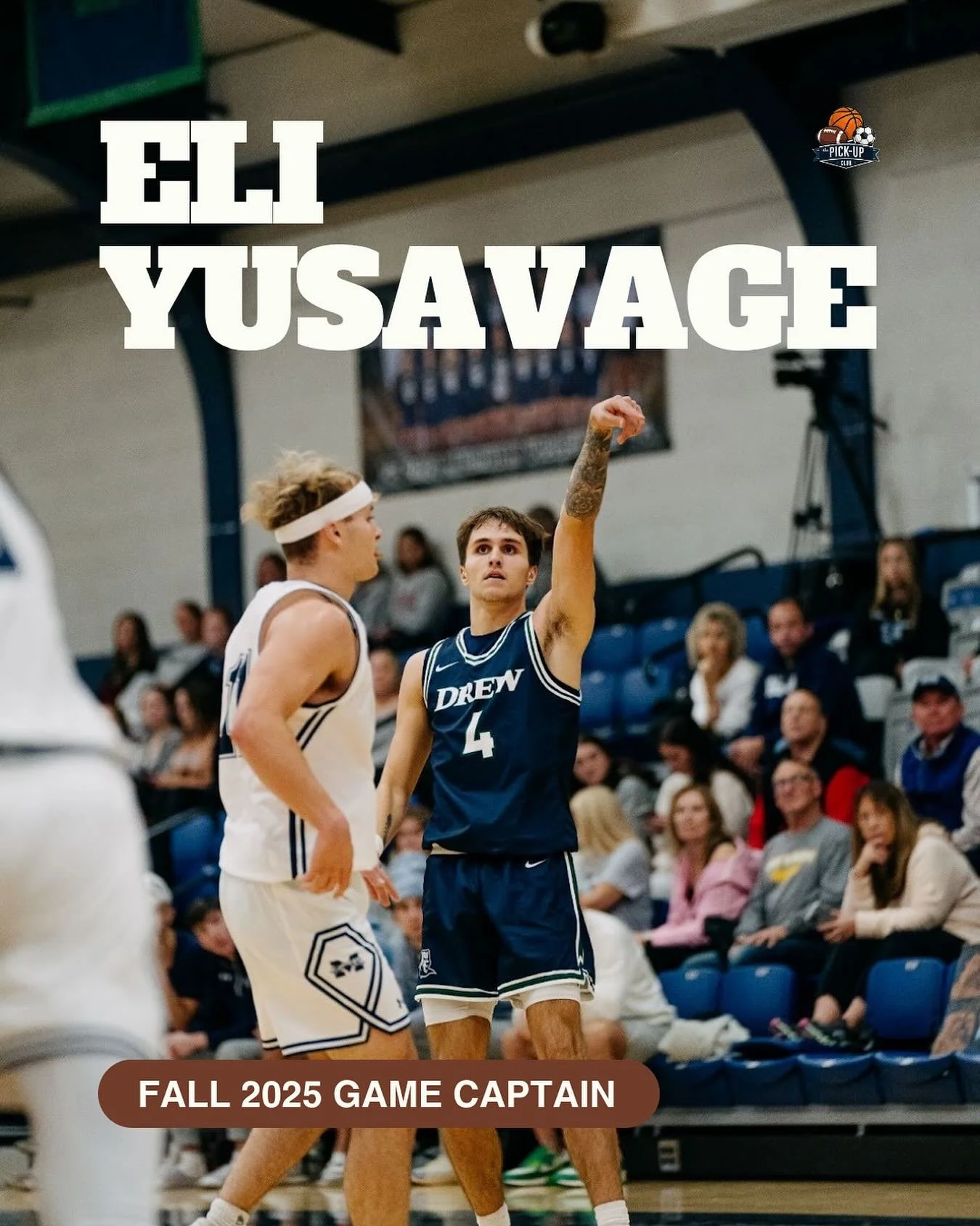 Meet one of our incredible Fall Game Captains, Eli Yusavage! 🏀

My name is Eli Yusavage, I have played basketball since I was five years old. I am currently a Division III basketball player at Drew University. During my time at Drew we won a confere