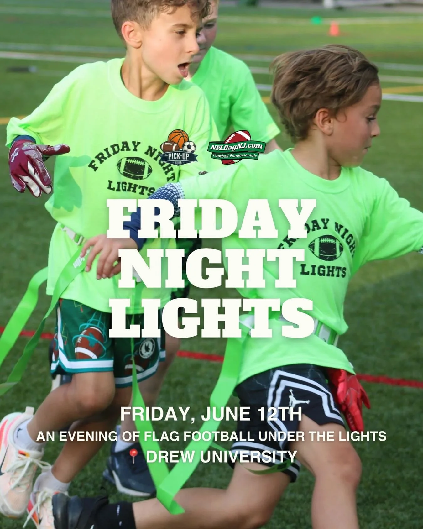 The countdown to kickoff is ON. ⏳🏈

Get ready&hellip;The Pick-Up Club and NFL Flag NJ are headed back to Drew University! Our second annual &ldquo;Friday Night Lights&rdquo; is officially on the horizon, and we&rsquo;re making it bigger, faster, and
