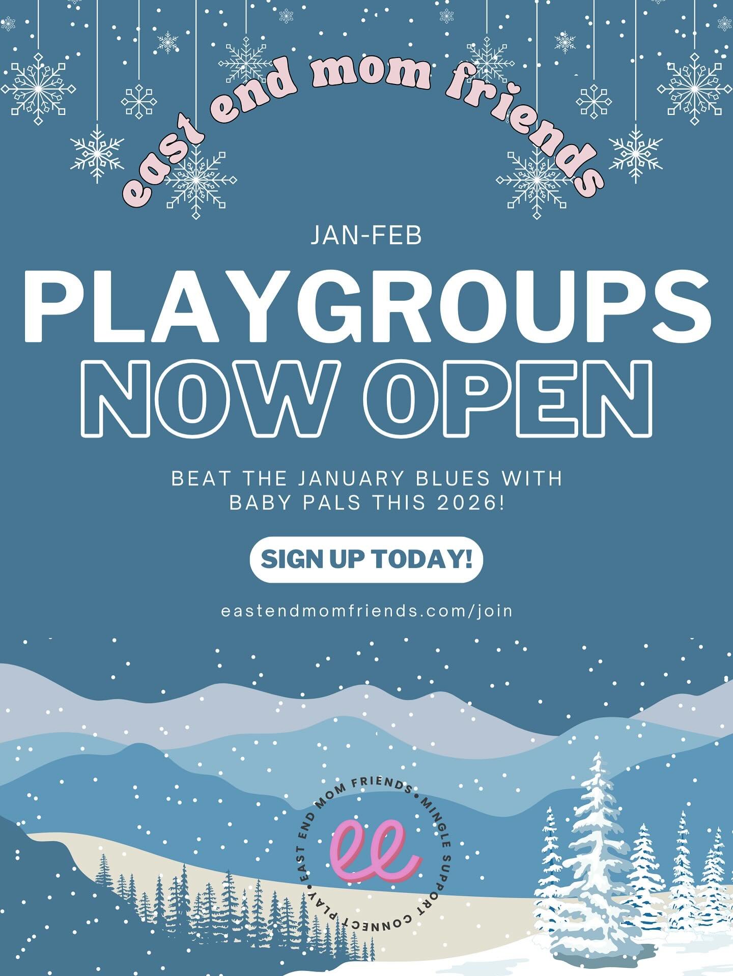 Great news &mdash; our January&ndash;February playgroup registration is officially open!
Whether you&rsquo;ve got an itty bitty, a senior baby, or a busy toddler, there&rsquo;s a cozy, fun, and community-filled group waiting for you this winter. Afte