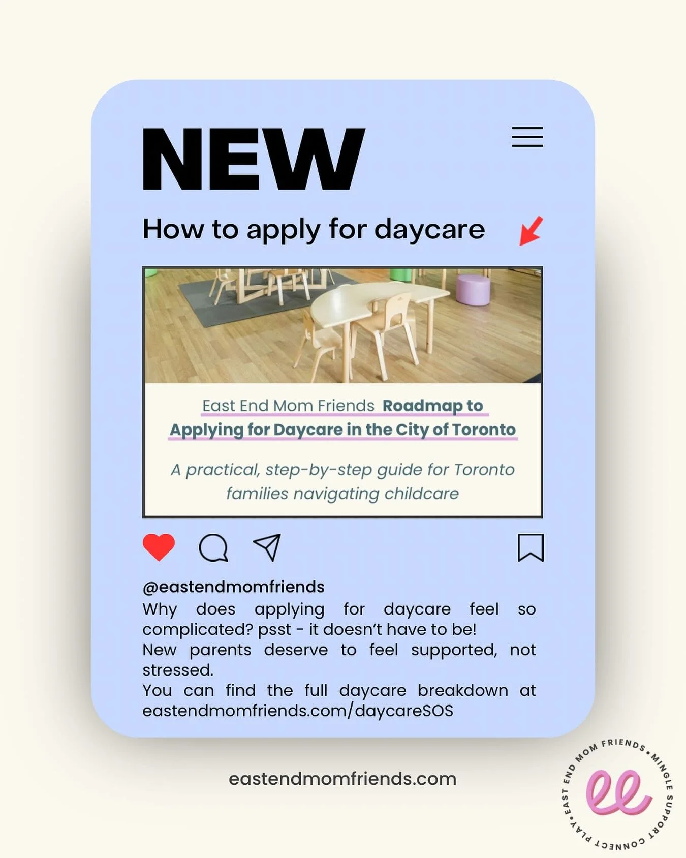 One of the most common things new parents in Toronto struggle with is figuring out how to actually apply for daycare. For some reason there is no clear, cut and dry explanation anywhere and every parent ends up piecing it together through panic, Goog