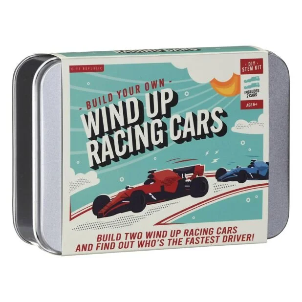 Build Your Own Wind-Up Race Cars DIY Kit from Gift Republic