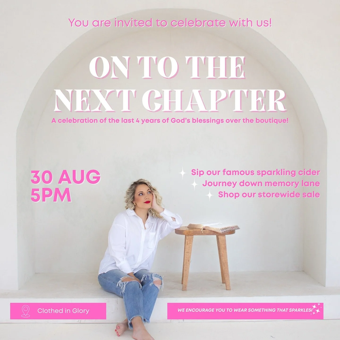 Join us at the store next weekend to celebrate together as we close this chapter! 💖 Comment a sparkle emoji ✨ if you plan to party with us!