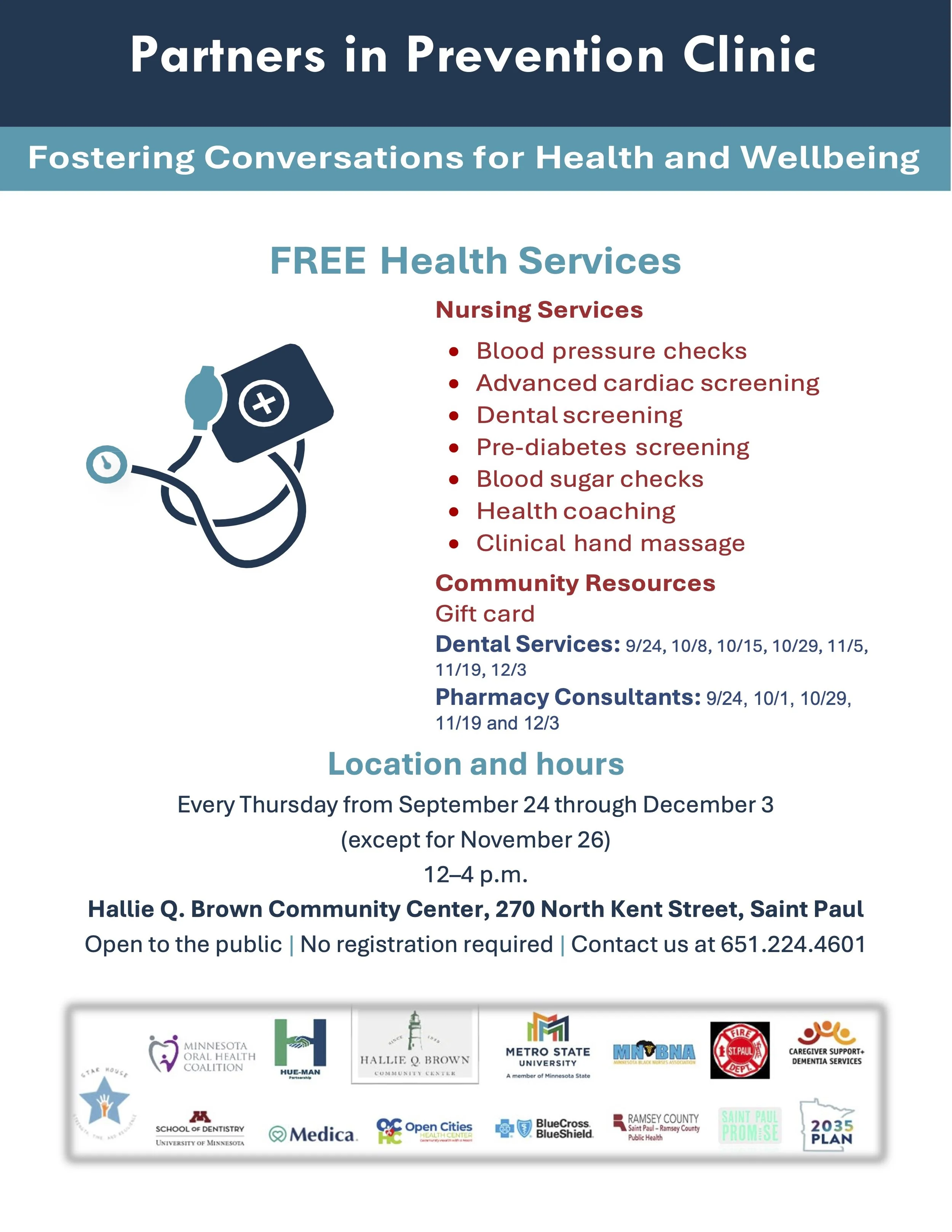 Event flyer for clinics