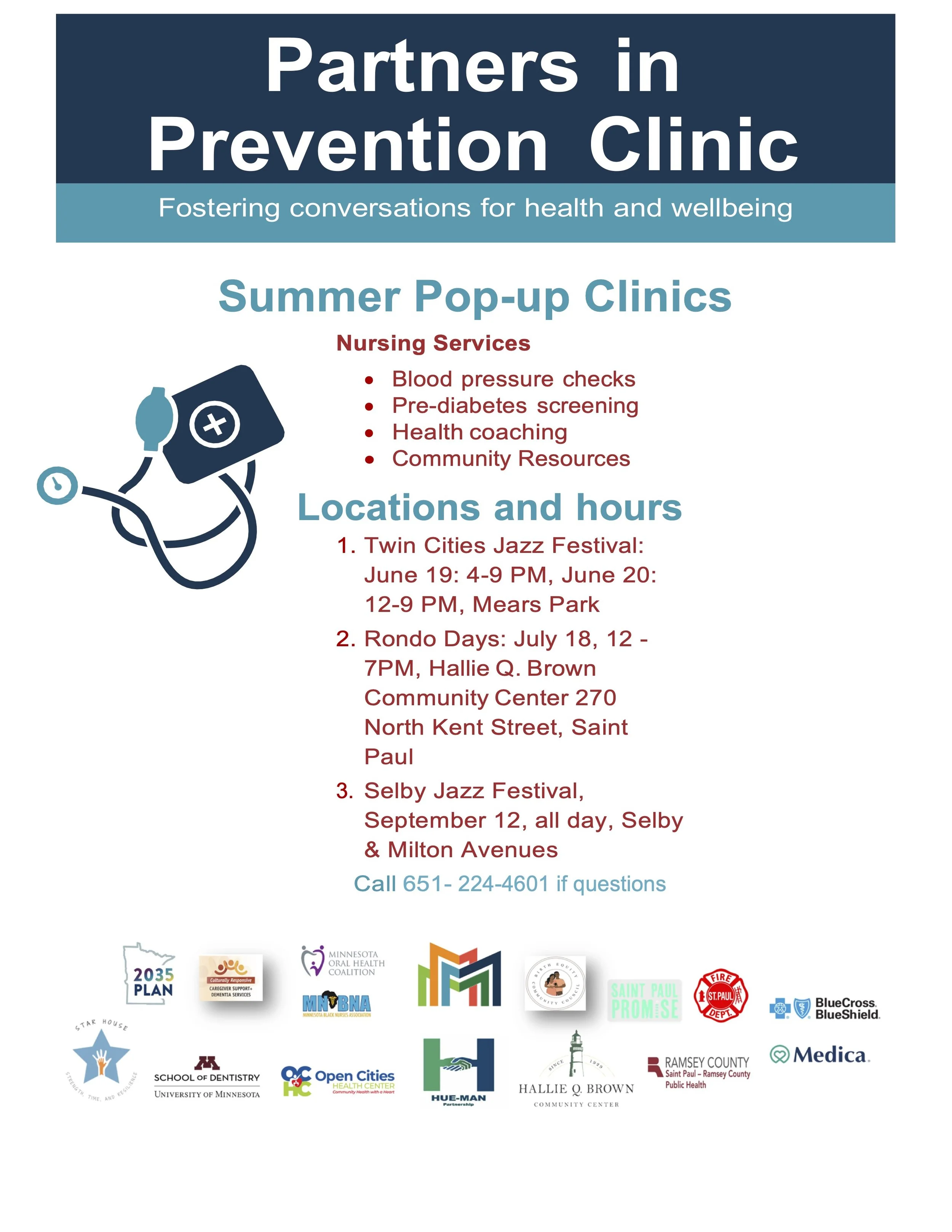 Event flyer for clinics