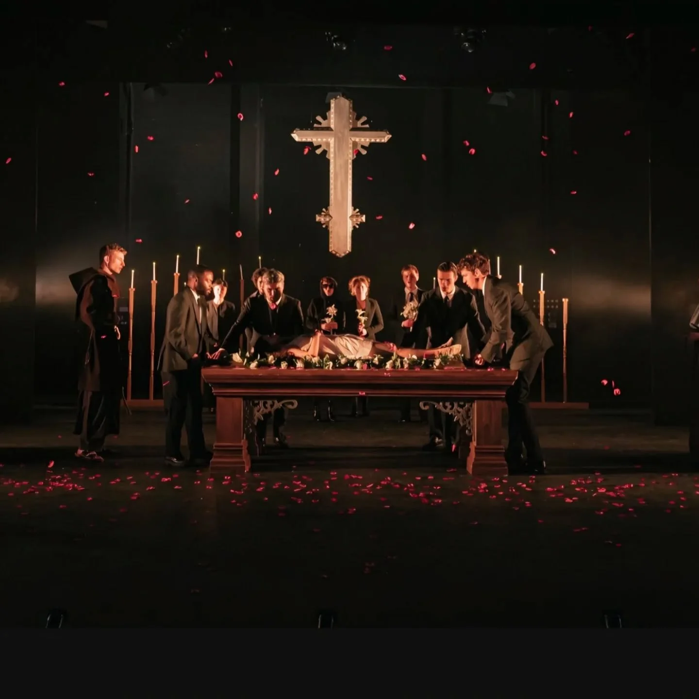 In February 2025. We closed the RWCMD production of Rome &amp; Juliet.

I was the construction manager for this production as well as being stage crew.
For this production did the drafting, project management, budget, CDM, CNC, carpentry, and more.

