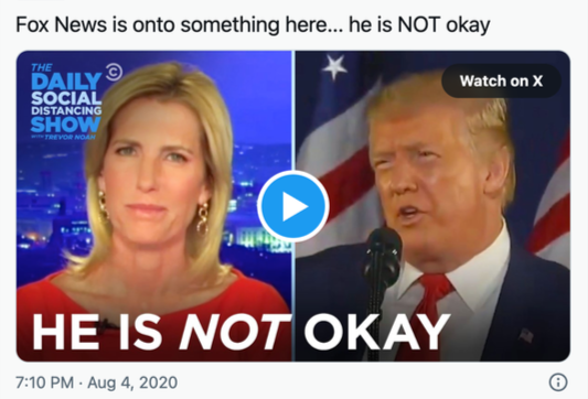 Fox News is onto something here... he is NOT okay