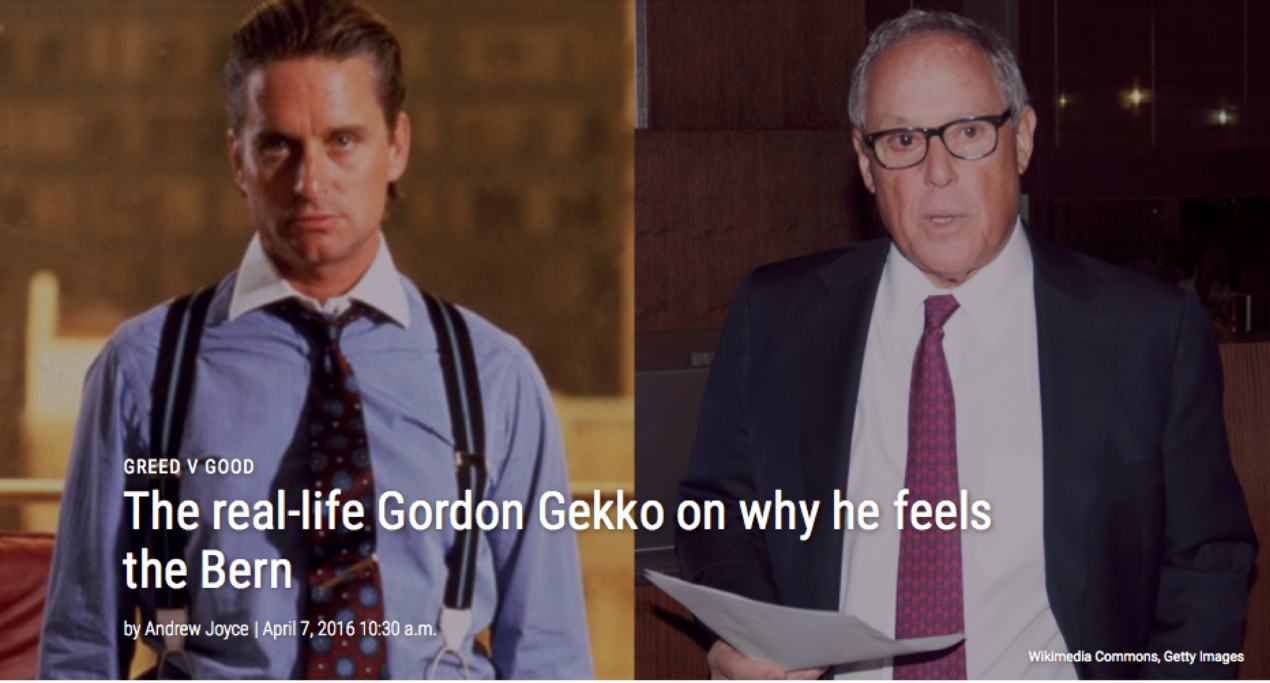 The real-life Gordon Gekko on why he feels the Bern