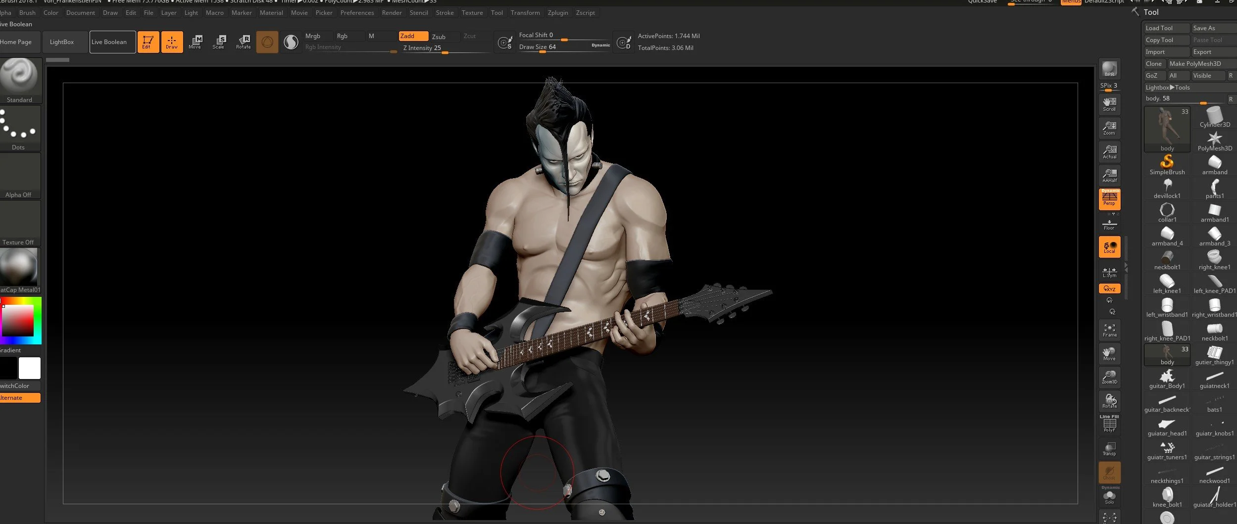 The Misfits "Doyle" 3D character - Software used: Photoshop/ Zbrush/ 3ds Max