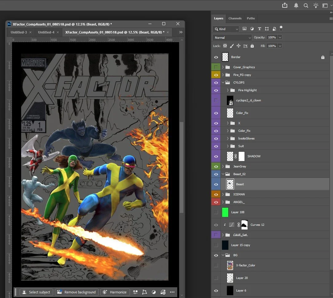 X-Factor issue #1 comicbook 3D cover - Software used: Photoshop/ Zbrush/ 3ds Max / Keyshot