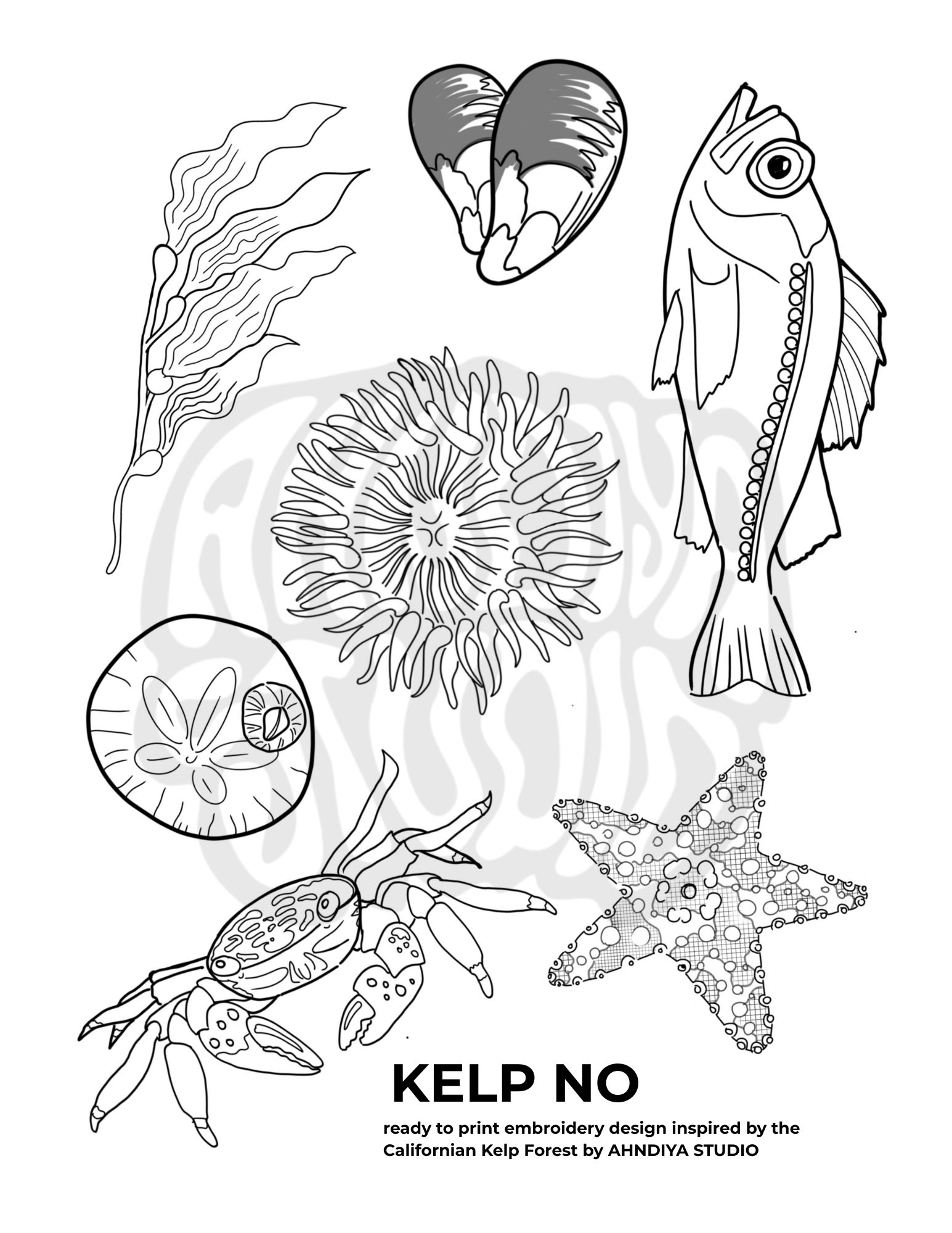 Kelp no' Embroidery Design Sticker Paper