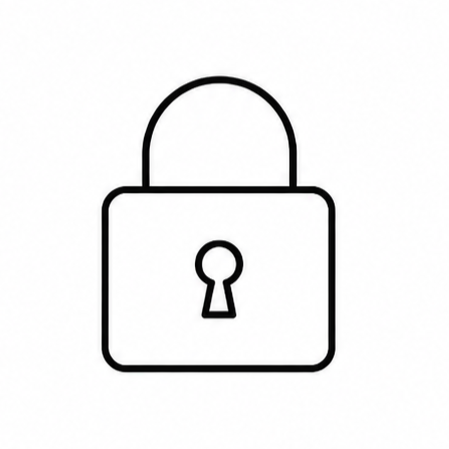 Line drawing of a padlock with a simple outline
