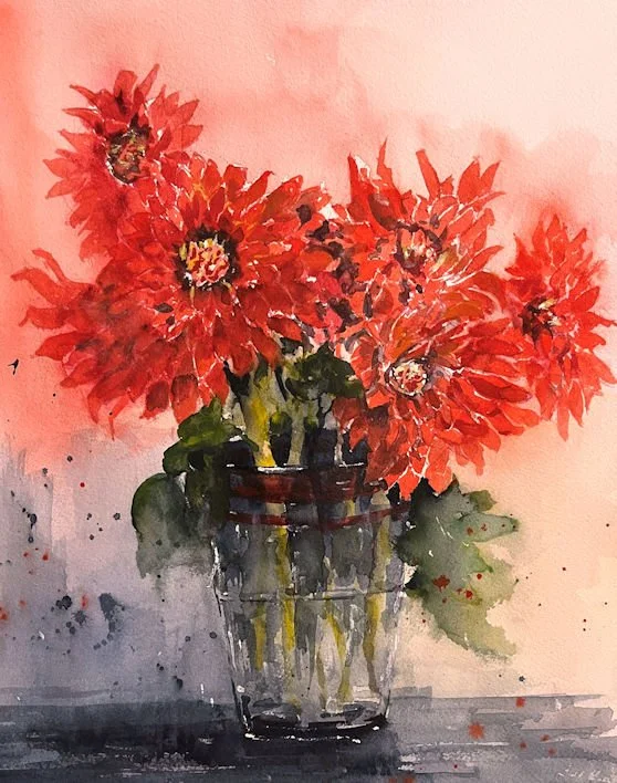 Red Chrysanthemums