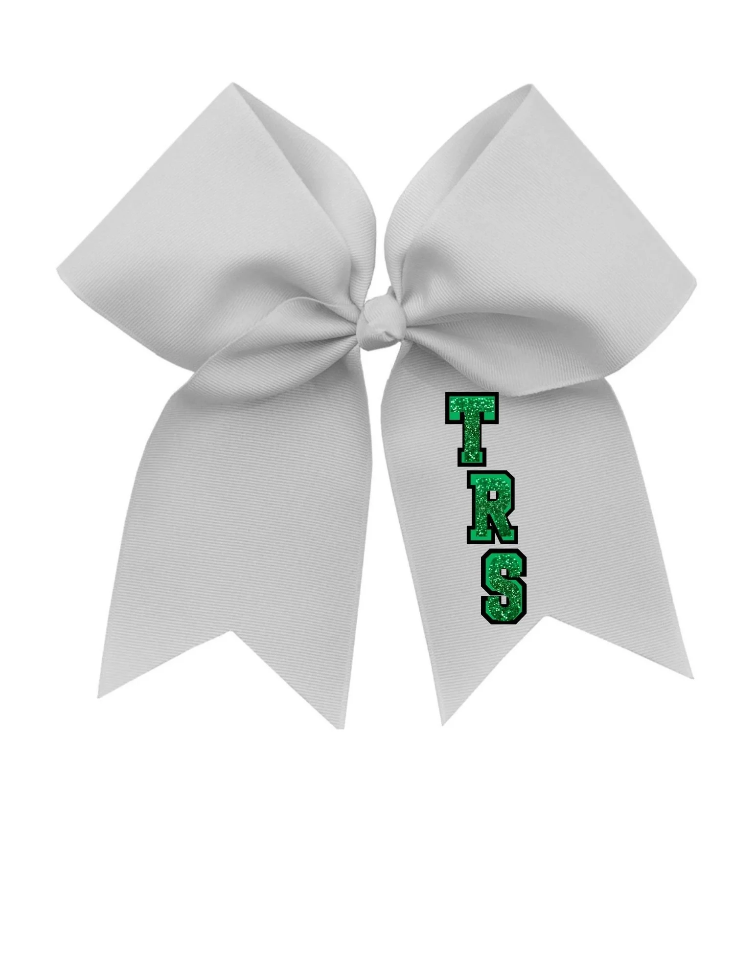 White + Glitter Green Fill TRS Bow