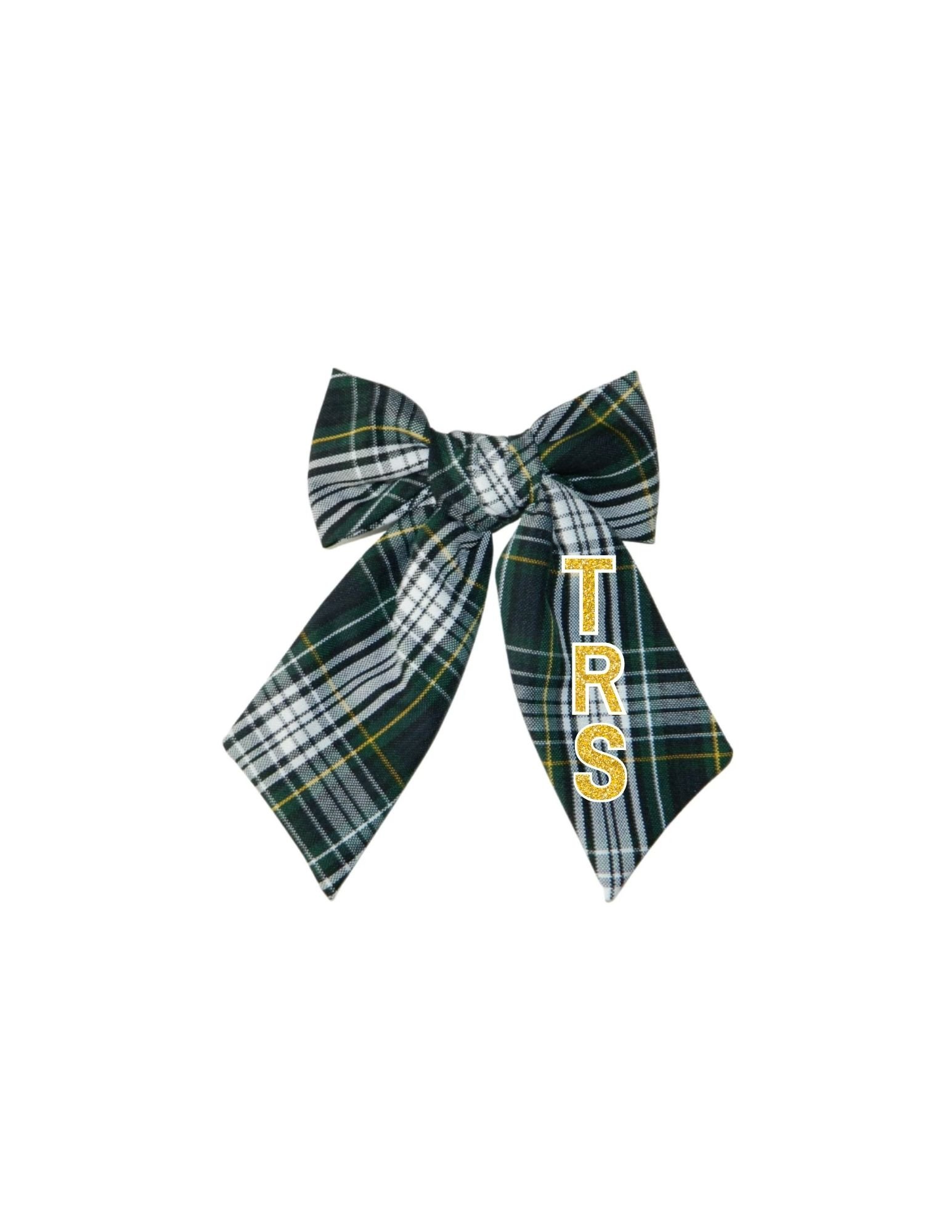 Premium Plaid+ Gold Glitter TRS Bow