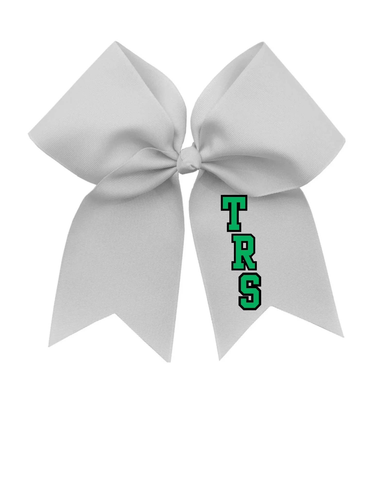 White + Matte Green Fill TRS Bow