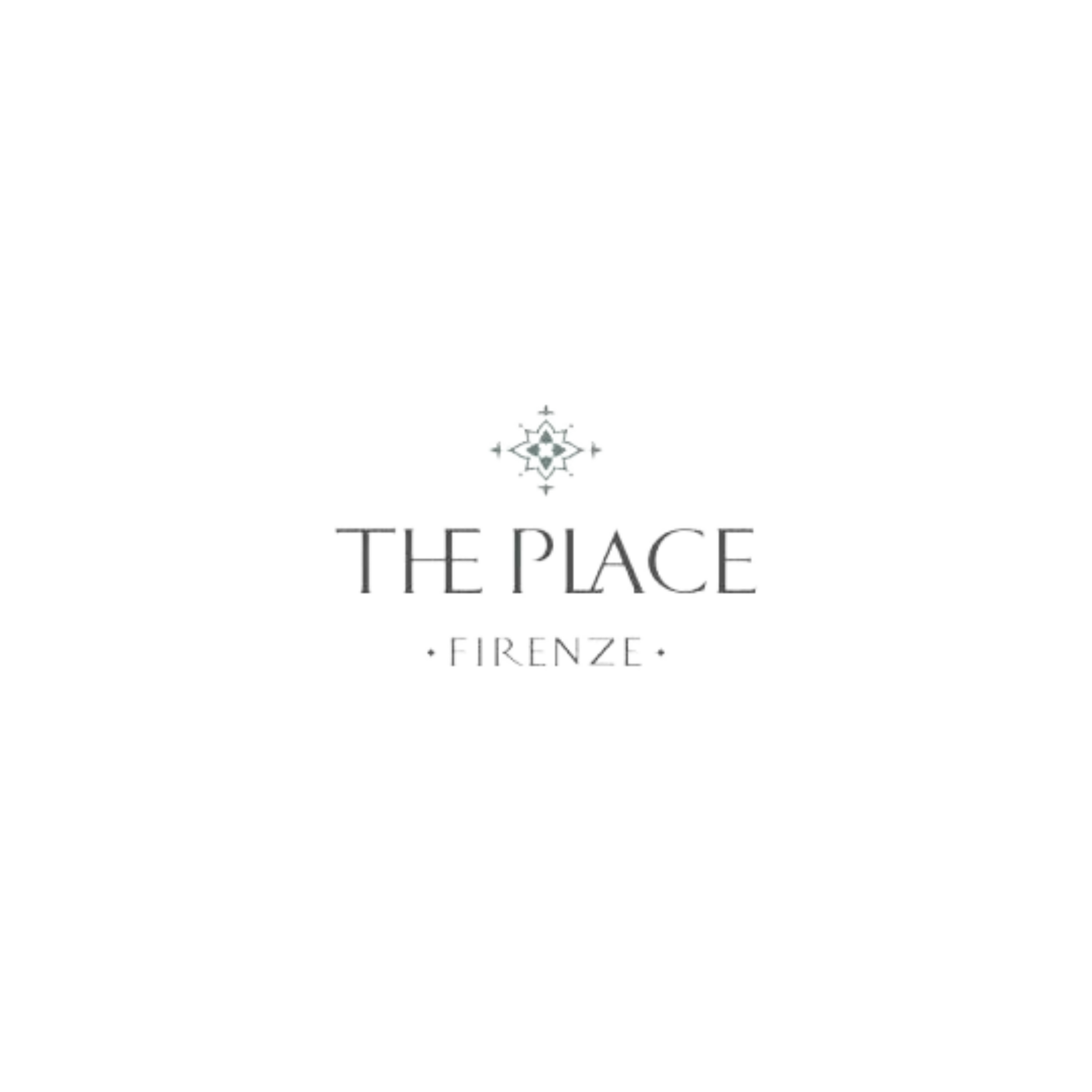 Logo with text 'The Place Firenze' and a decorative element above.