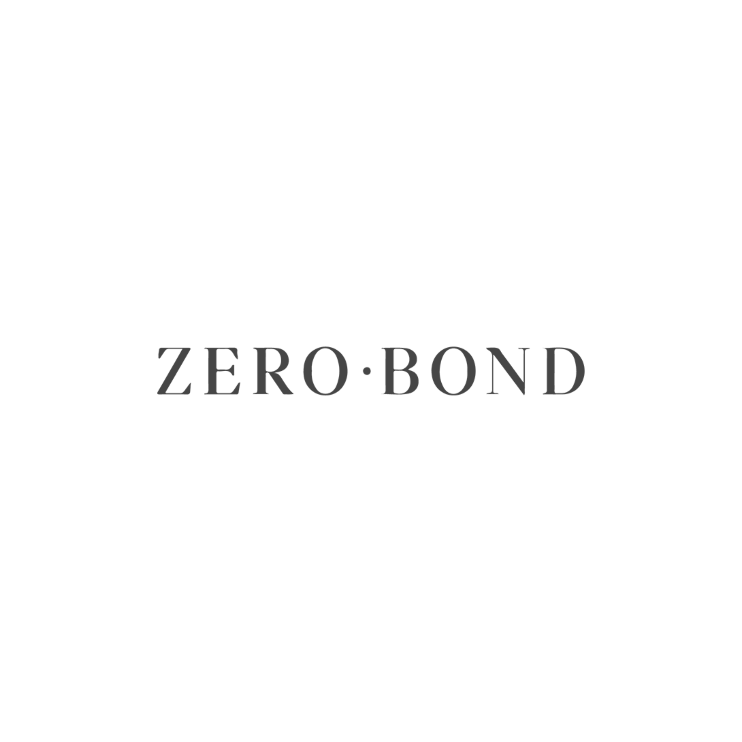 Logo with the text 'Zero Bond' on a black background.