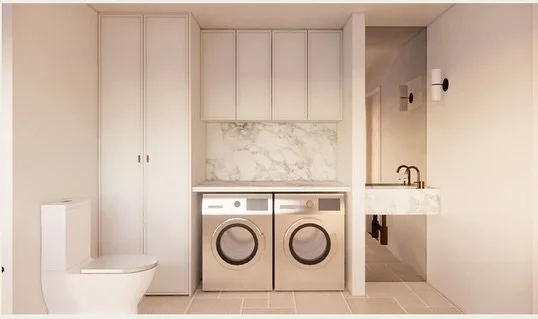 We&rsquo;re bringing the first floor of this four-story penthouse to life! ✨ The layout has been reimagined with a guest powder room, a functional laundry in place of the old butler&rsquo;s kitchen, and a walk-in robe for the new master bedroom &mdas