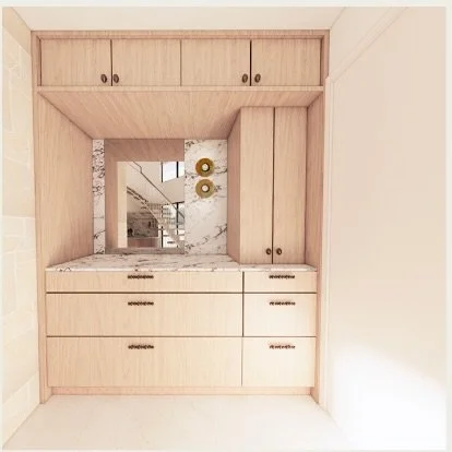 From &ldquo;before&rdquo; to vision ✨ Step inside and feel elegance meet everyday living. French-lay limestone-look tiles flow into warm timber boards, while a terracotta mosaic kick-board adds subtle texture.

The mini mudroom works hard for everyda