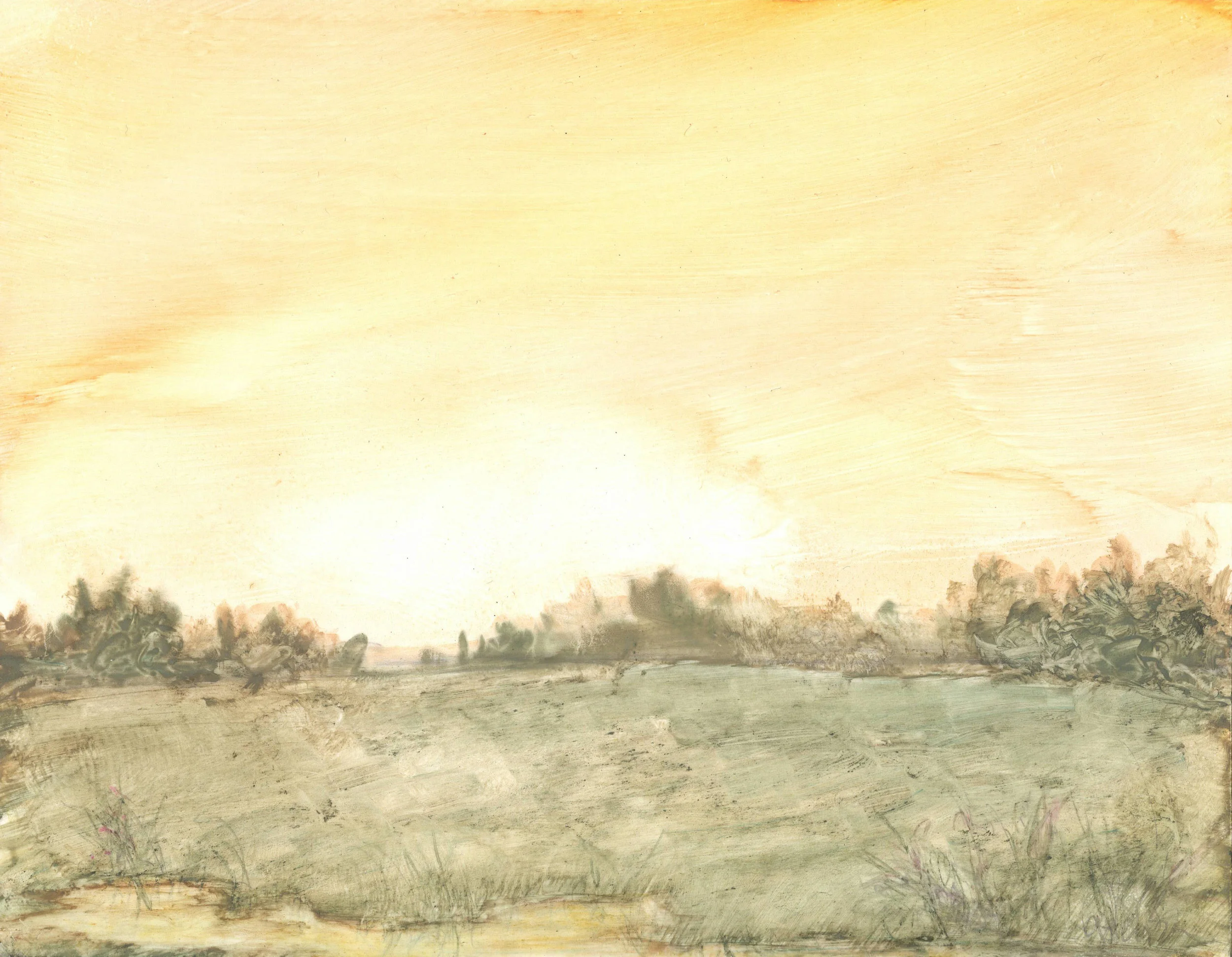 New Dawn New Day © Gabrielle Senza, 2019, watercolor, 4 1/2 x 6 inches
