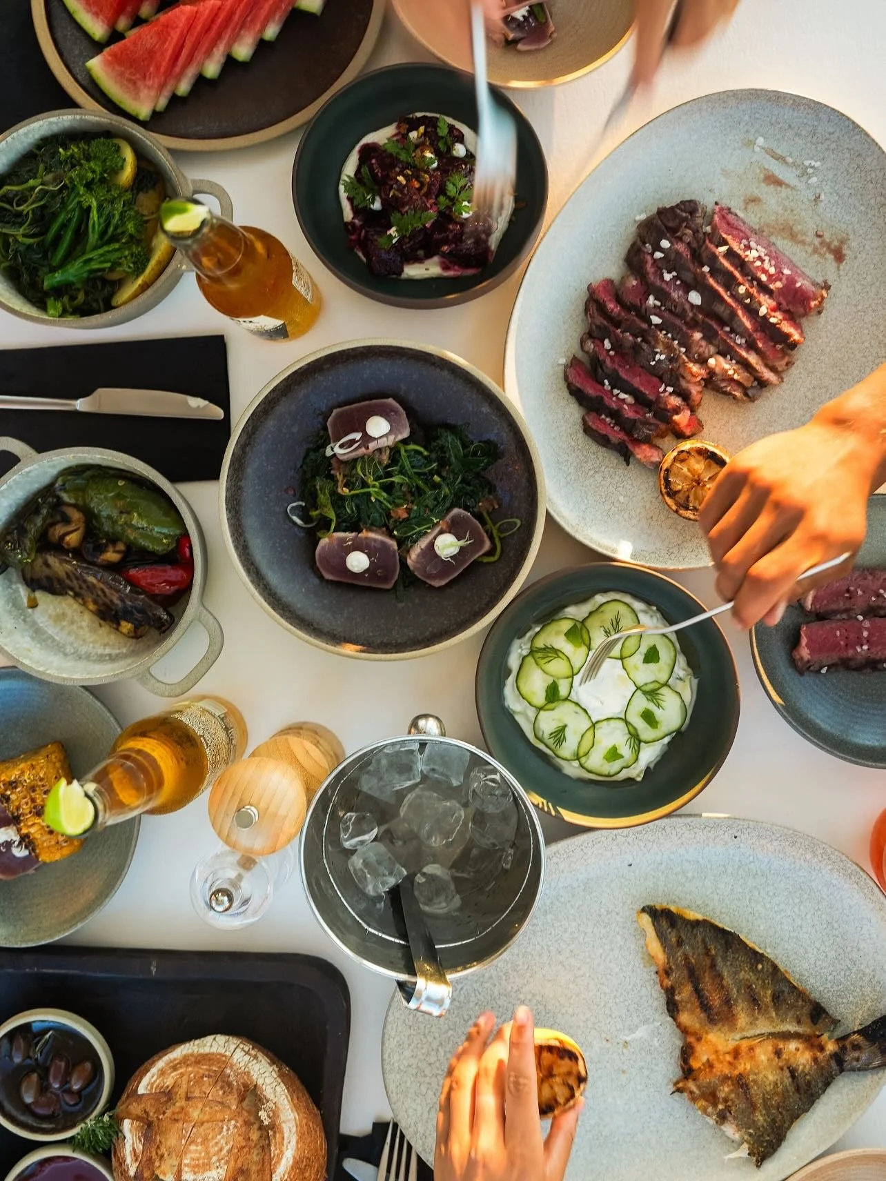 Somewhere between the waves and a life remembered / colour, flavour, and sea air collide 

#dio #dinetolive #seaair #sunsetdining #crete #greekflavour #fresh #feast #foodporn #deliciousfood #beach #kissoflife