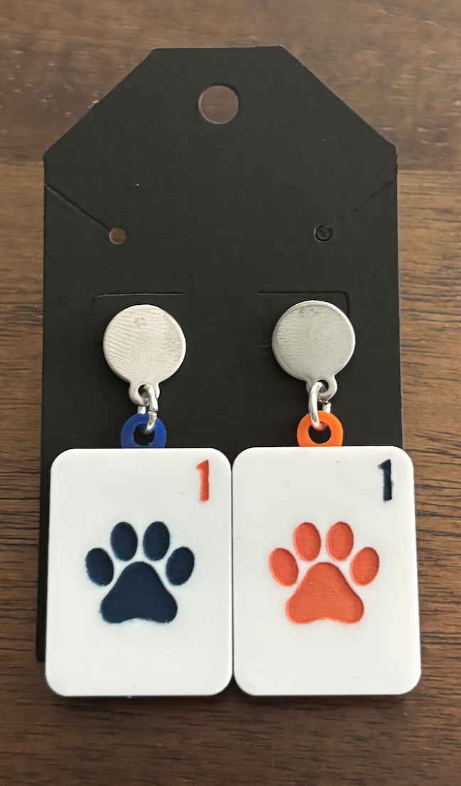Mahjong "2 Dot" Tiger Paw Earrings (Copy)