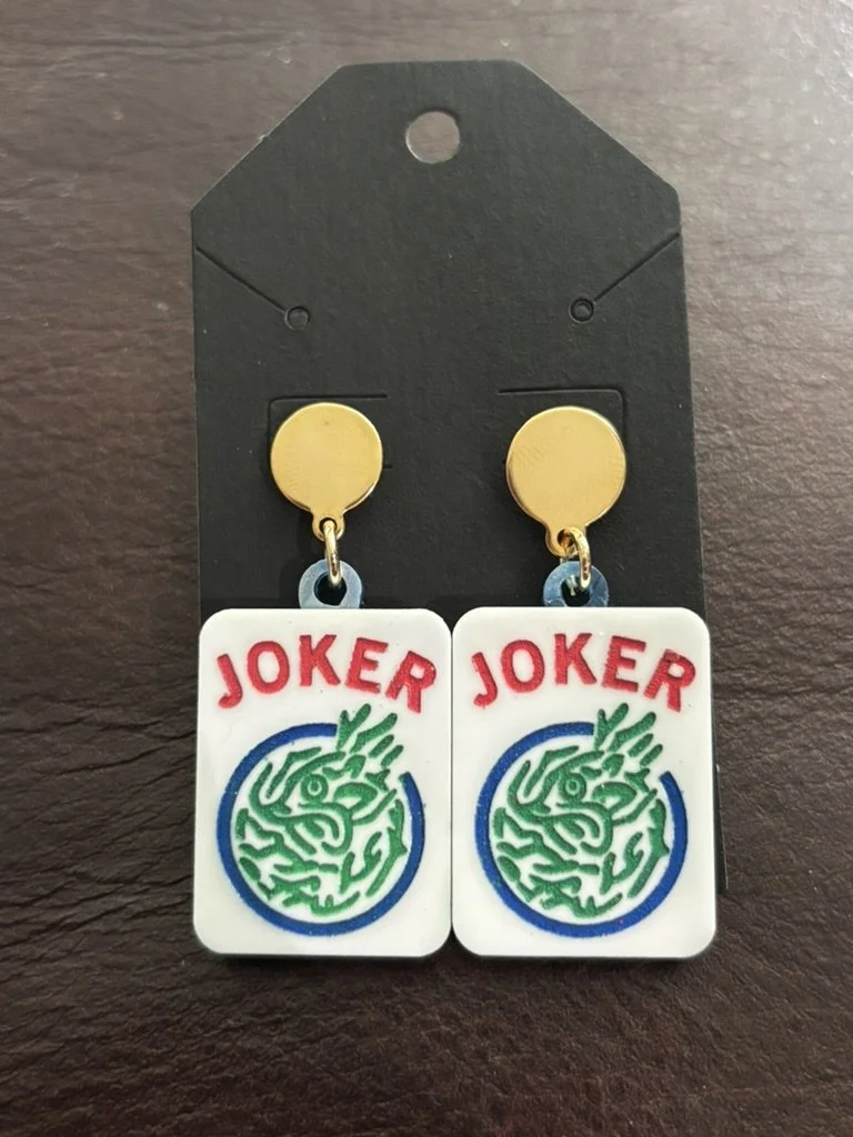 Classic Mahjong Joker Earrings