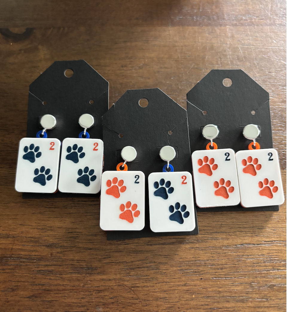 Mahjong "Dot" Tiger Paw Earrings