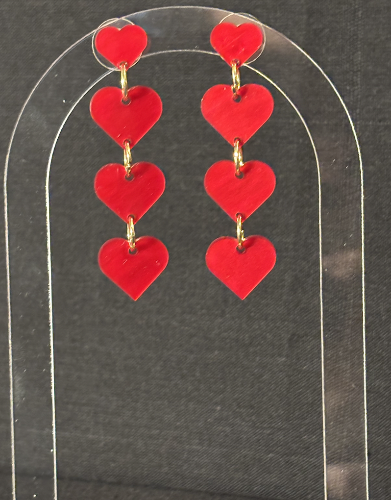 Valentine's Heart Drop Earrings