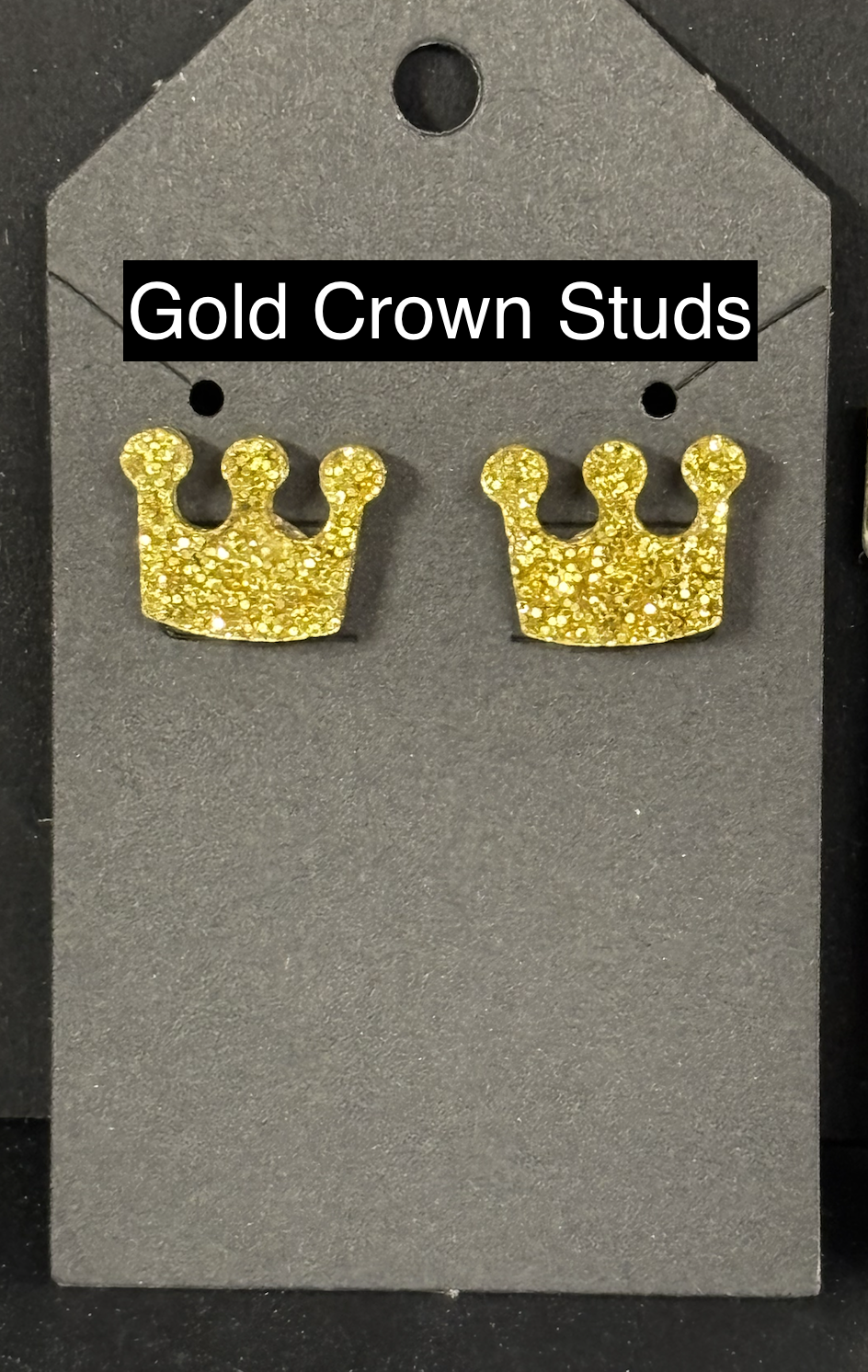 Gold Crown Studs