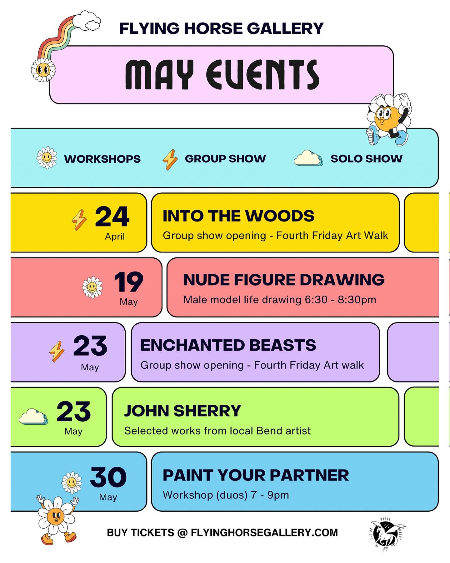 Update to our calendar&mdash; Paint Your Partner on May 30th is a late night edition from 7-9pm! Well&hellip;late night for Sisters, Oregon. ;) 

There are still a few spots left for Figure Drawing on Monday! 

#figuredrawing #nudemodel #workshops #a