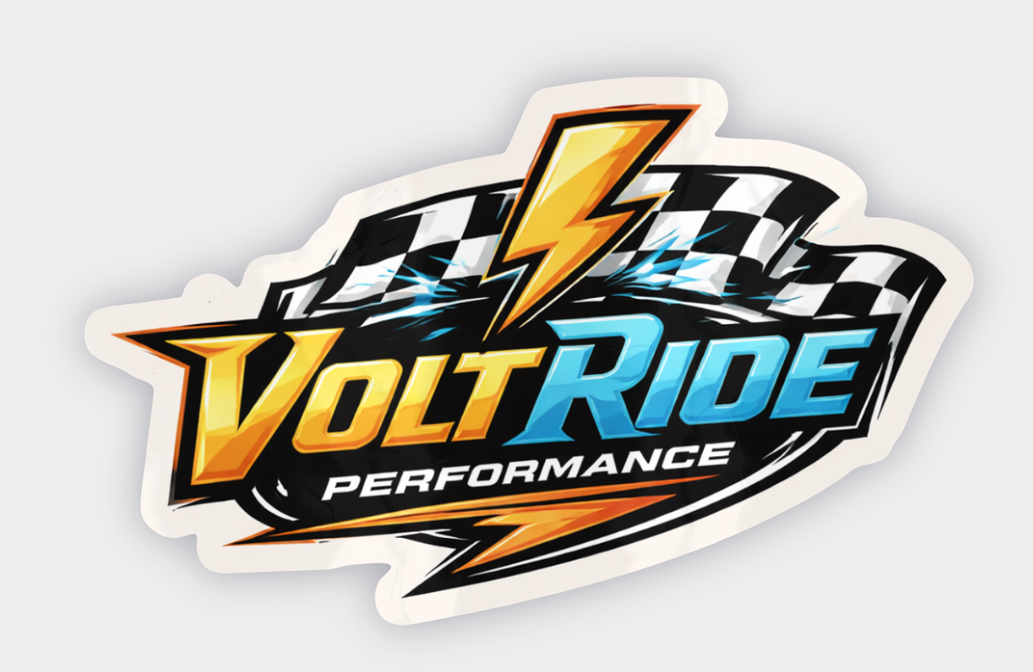 VoltRide Performance — Vinyl Racing Sticker (3") | Peanut Workshop