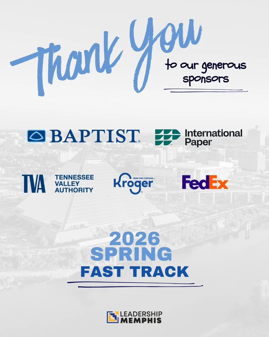 A huge THANK YOU to our incredible sponsors for supporting FastTrack Spring 2026!

We&rsquo;re grateful to have you alongside us on this journey. Thank you for investing in the future and helping FastTrack thrive!

Thank you!
- @krogerco, @tva, bapti