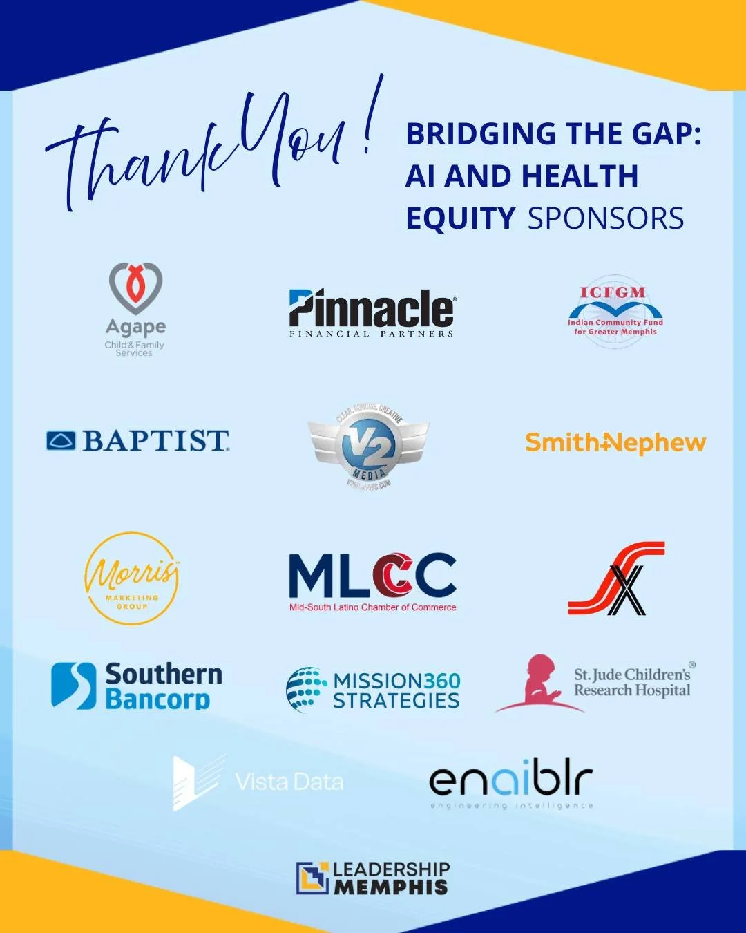 A heartfelt thank you to our incredible sponsors for supporting the 17th Annual Multicultural Breakfast: Bridging the Gap &ndash; AI and Health Equity. 💙

We appreciate your commitment to making this event possible and helping us bridge the gap thro