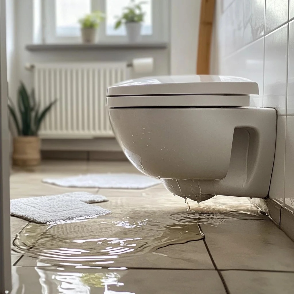 Faulty leaking toilet
