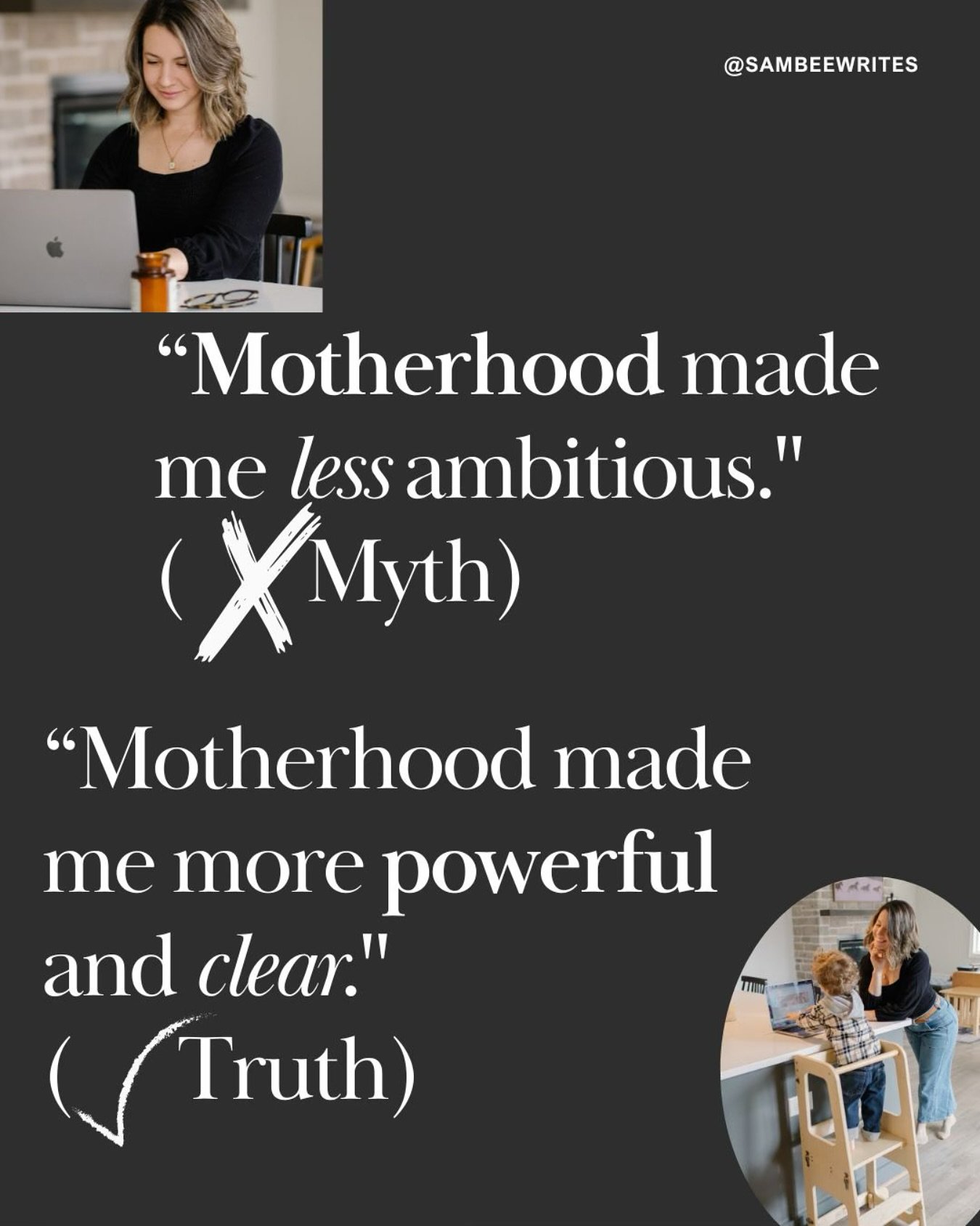 One of the biggest lies mom founders hear?

That having kids waters down your drive.

The truth?

In fact, research from Kellogg School of Management found that mothers are more likely to pursue entrepreneurial ventures that are mission-driven and gr