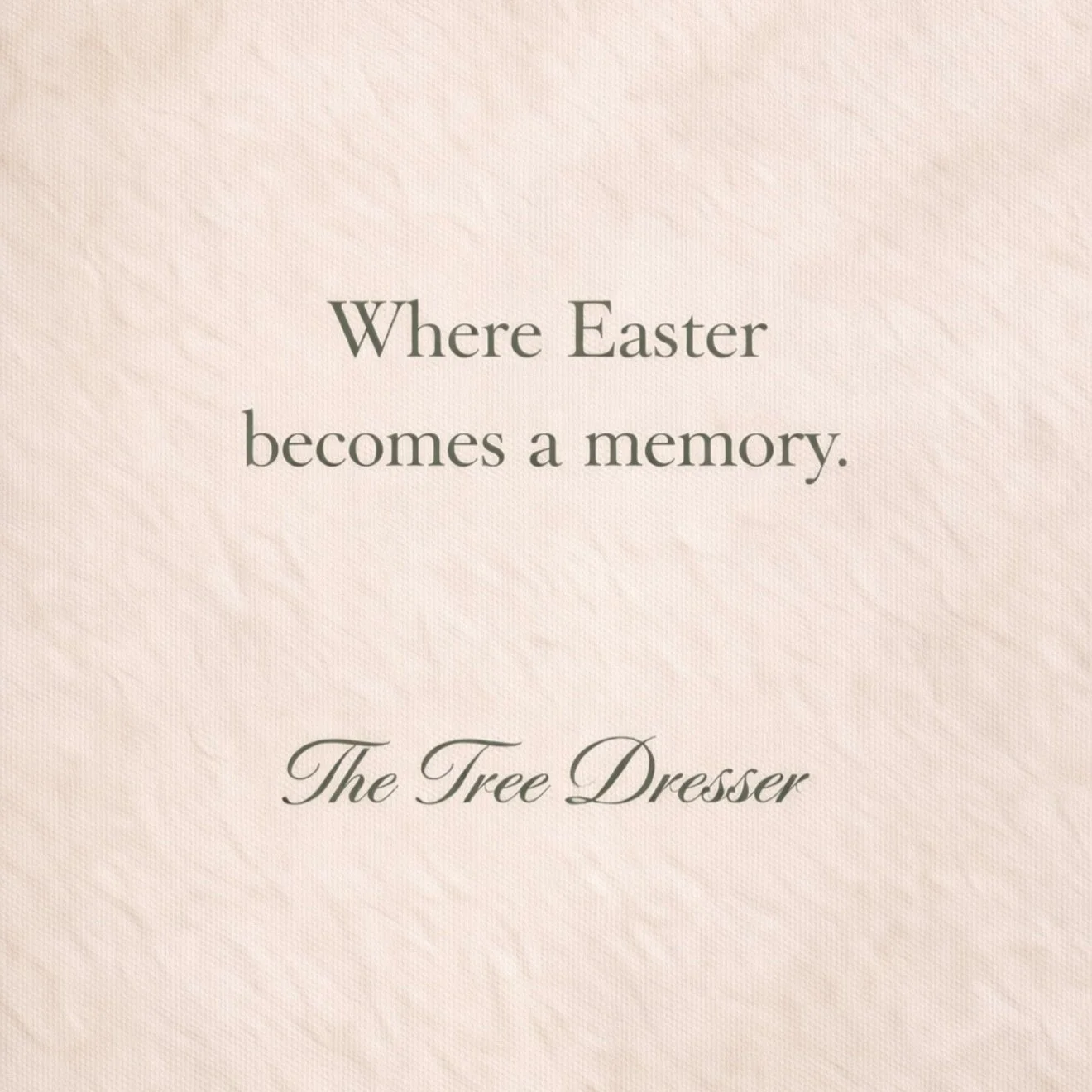 Making memories, one season at a time.

𝒯𝒽𝑒 𝒯𝓇𝑒𝑒 𝒟𝓇𝑒𝓈𝓈𝑒𝓇

#thetreedresser 
#easter 
#easterbasket 
#easterbunny 
#eastereggs