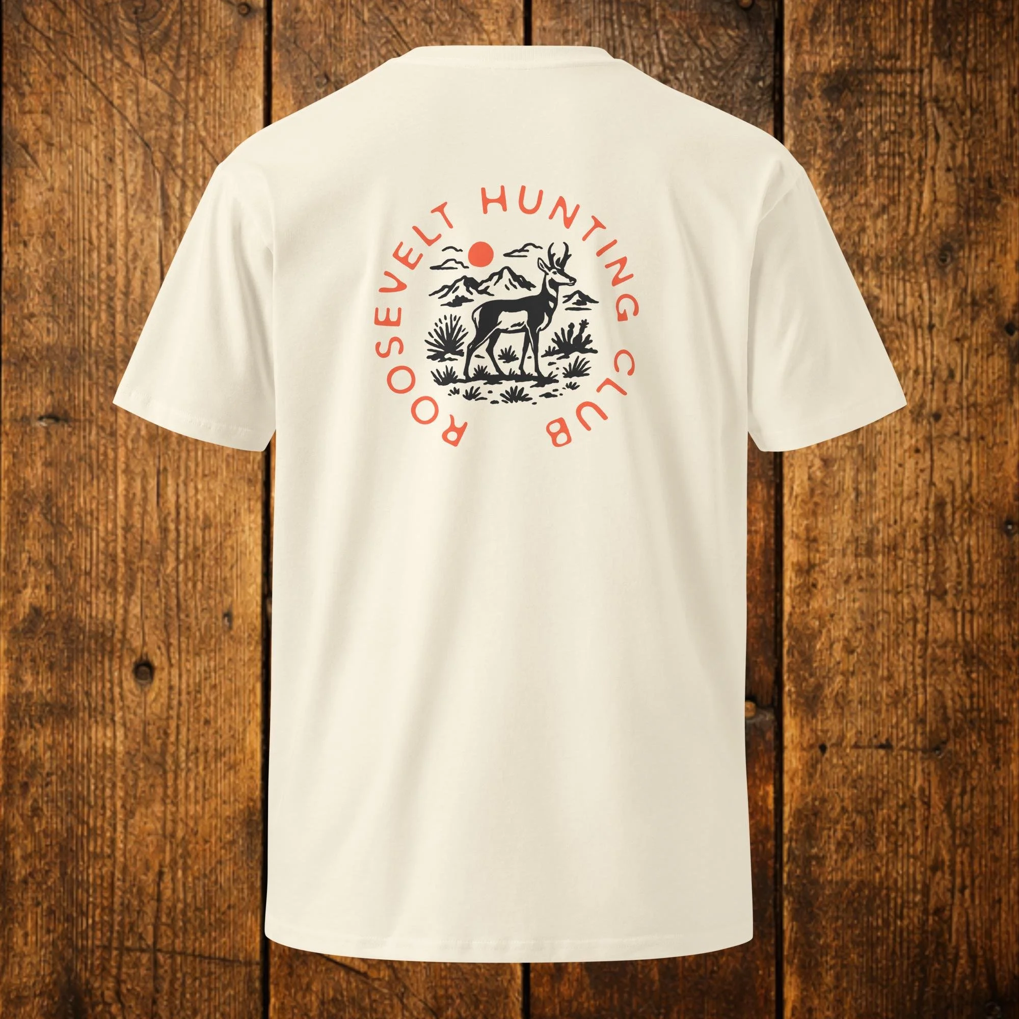 Roosevelt Hunting Club Pronghorn Tee - Cream.Back.jpg