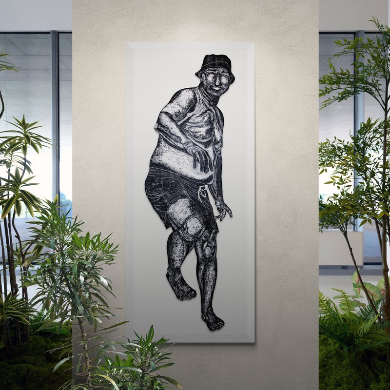 'Ken', woodcut, by Renee Hadlow-2.jpg