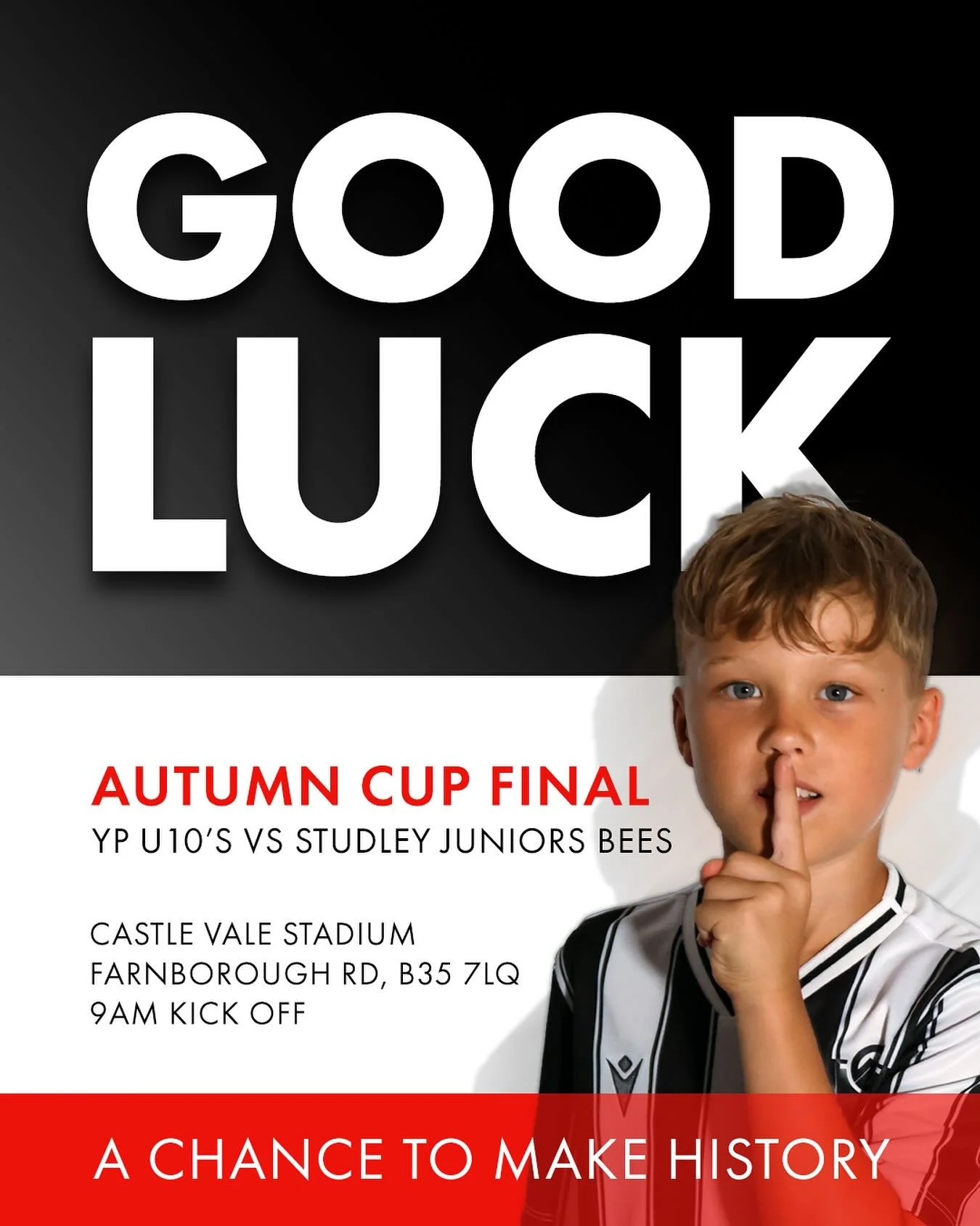 𝐂𝐔𝐏 𝐅𝐈𝐍𝐀𝐋 𝐃𝐀𝐘 𝐈𝐒 𝐍𝐄𝐀𝐑𝐋𝐘 𝐇𝐄𝐑𝐄! 🏆

A massive good luck to our under 10&rsquo;s, who play the first ever final for YP tomorrow, against Studley Juniors Bees 🙌

They&rsquo;ve had a tough route to the final, but they&rsquo;ve blit