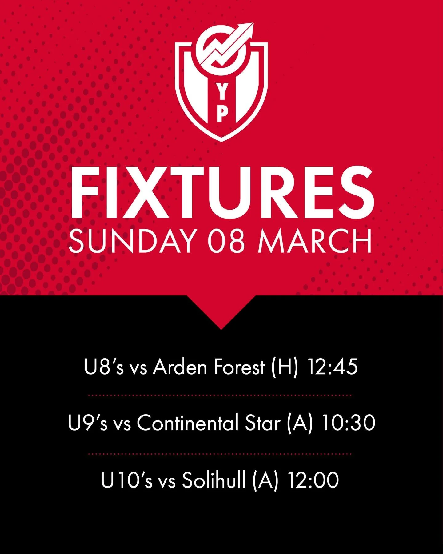 Hopefully some football in the sun at the weekend ☀️

Two league games and the first of five cup group stage games for our under 8&rsquo;s 👊

Our under 8&rsquo;s host Arden Forest in their first cup game, with our under 9&rsquo;s going to Continenta